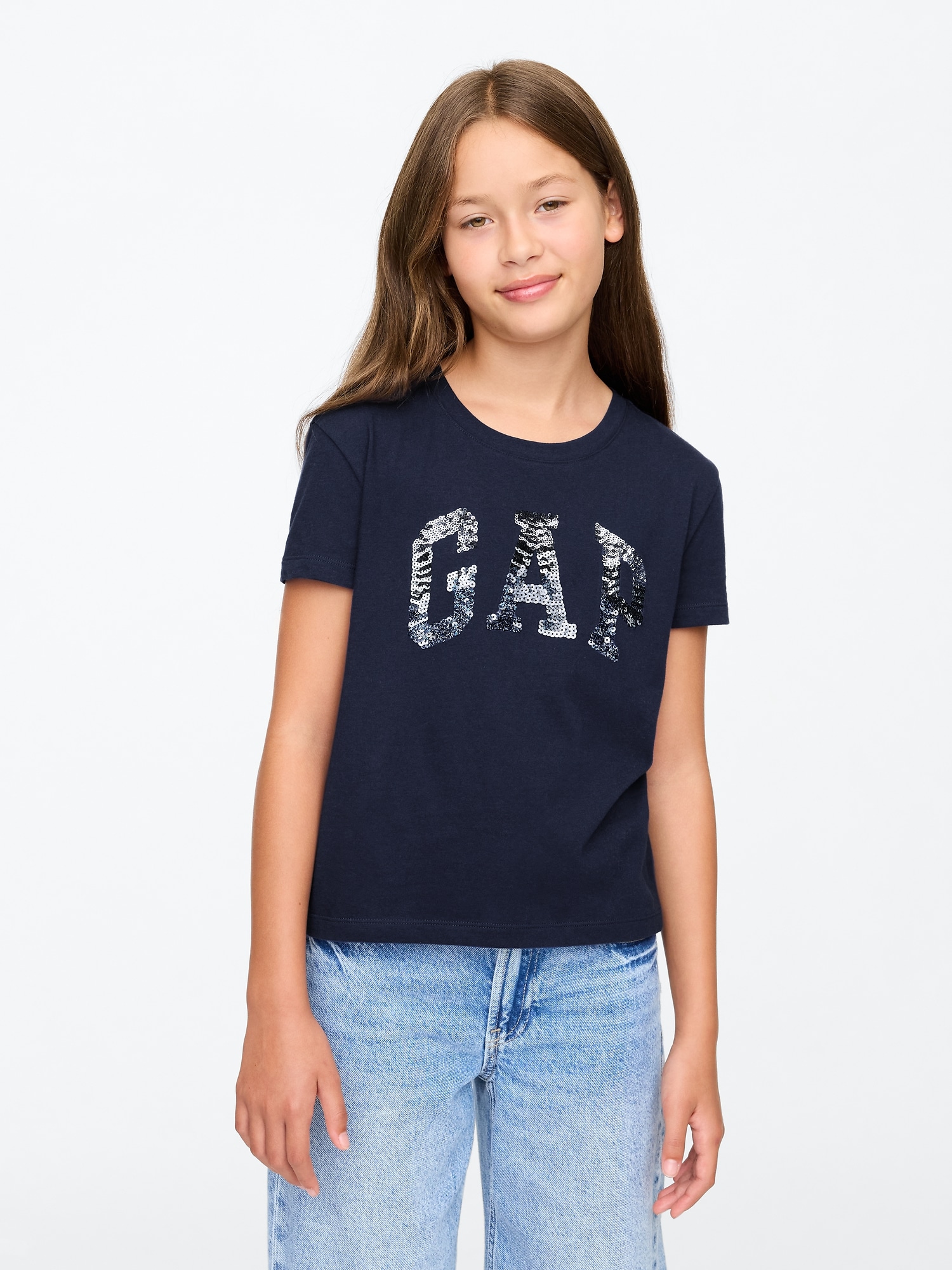 GAP Children's T-shirt With Sequin Logo - Girls