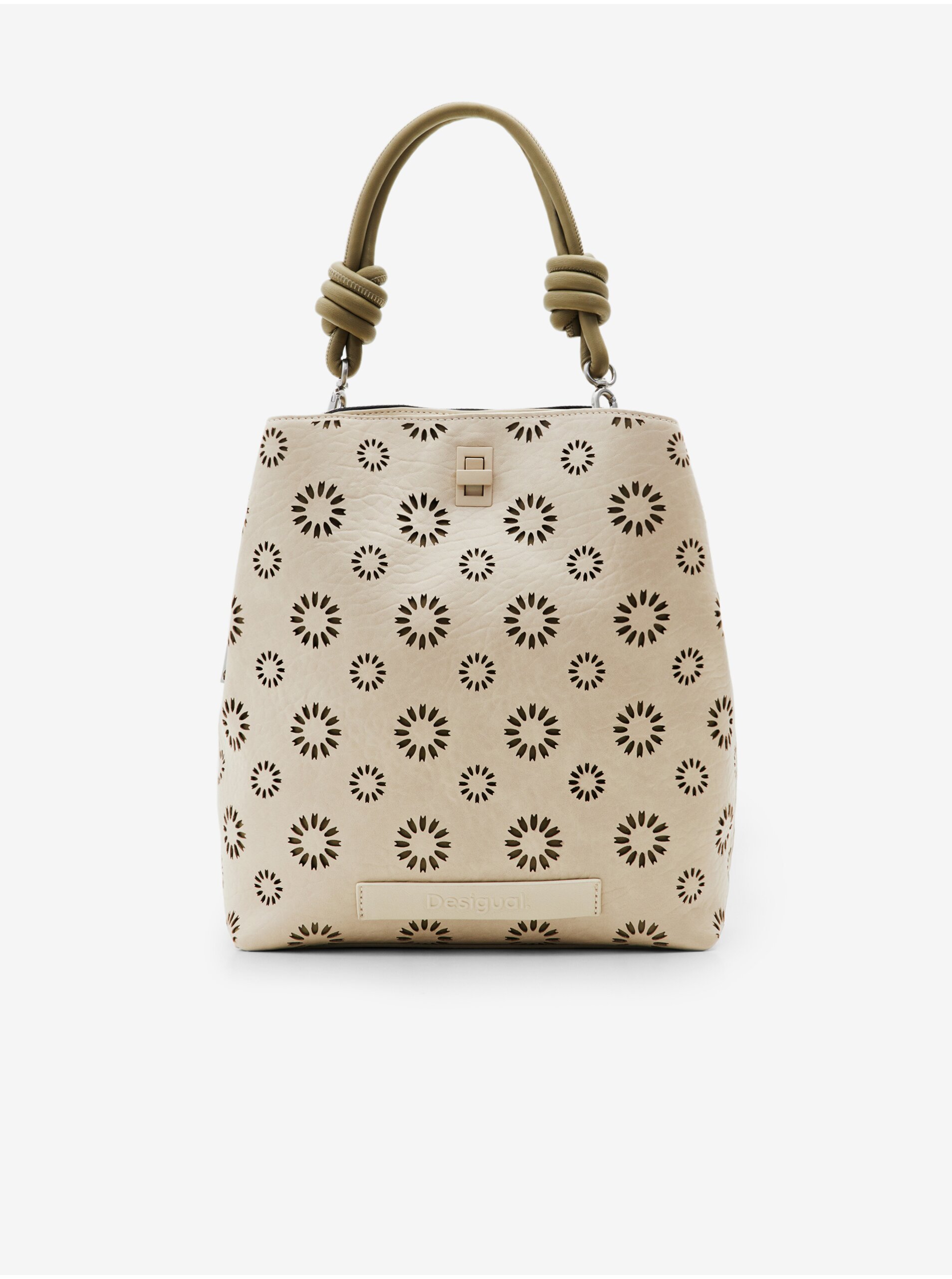 Beige women's patterned backpack Desigual Amorina Sumy Mini - Women