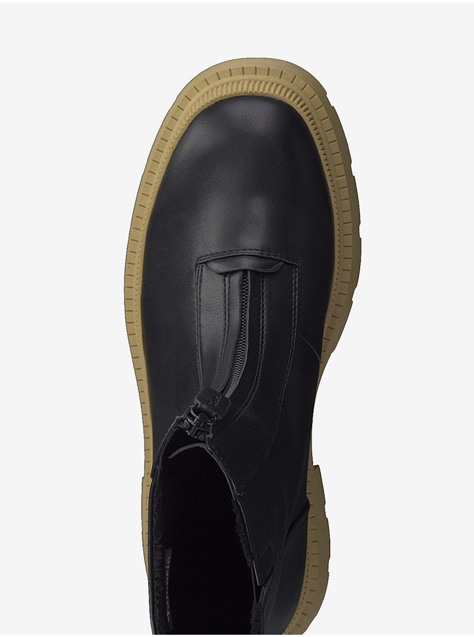 Beige-black ankle boots Tamaris - Women's