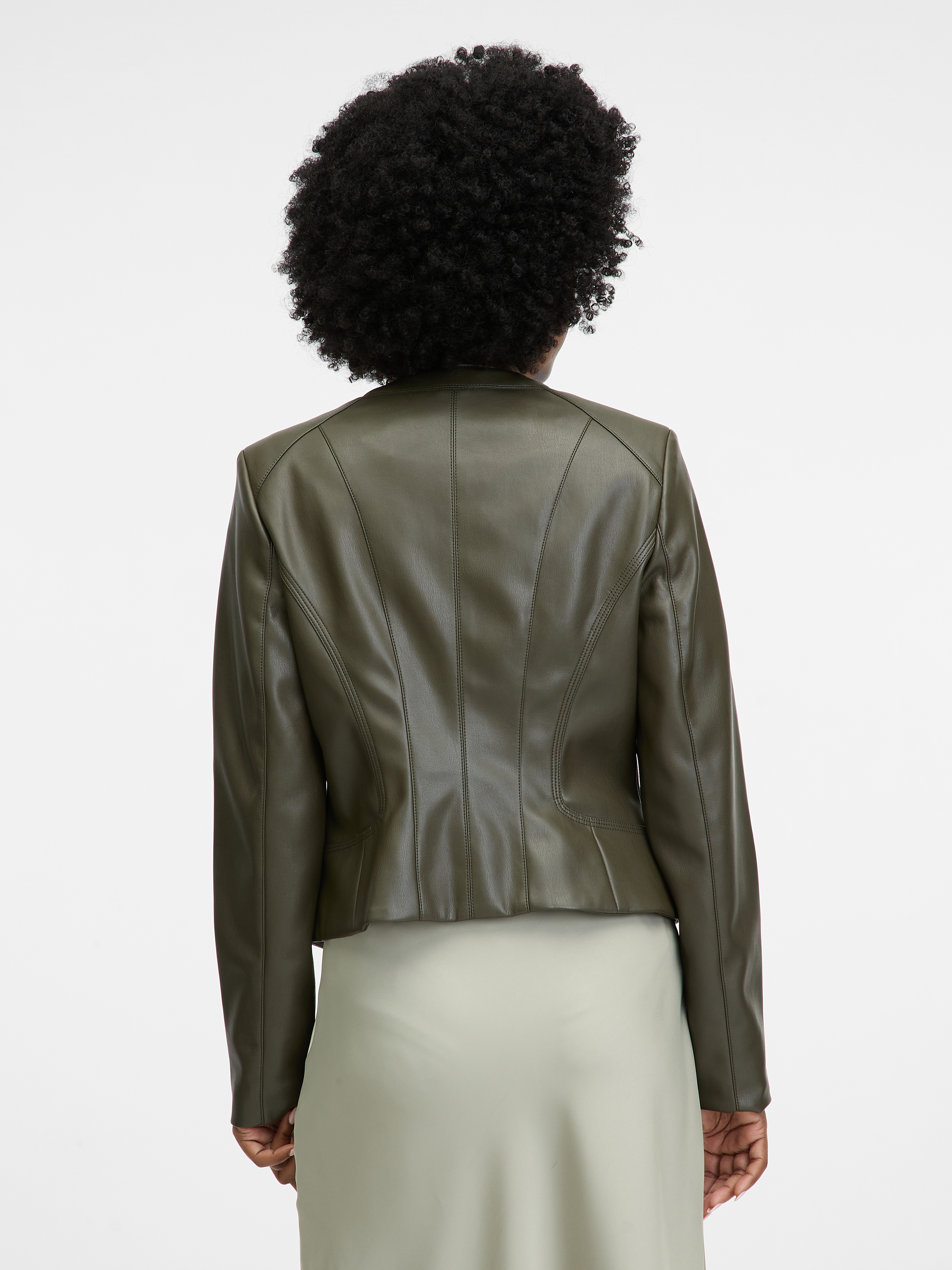 Khaki women's faux leather jacket ORSAY - Women's
