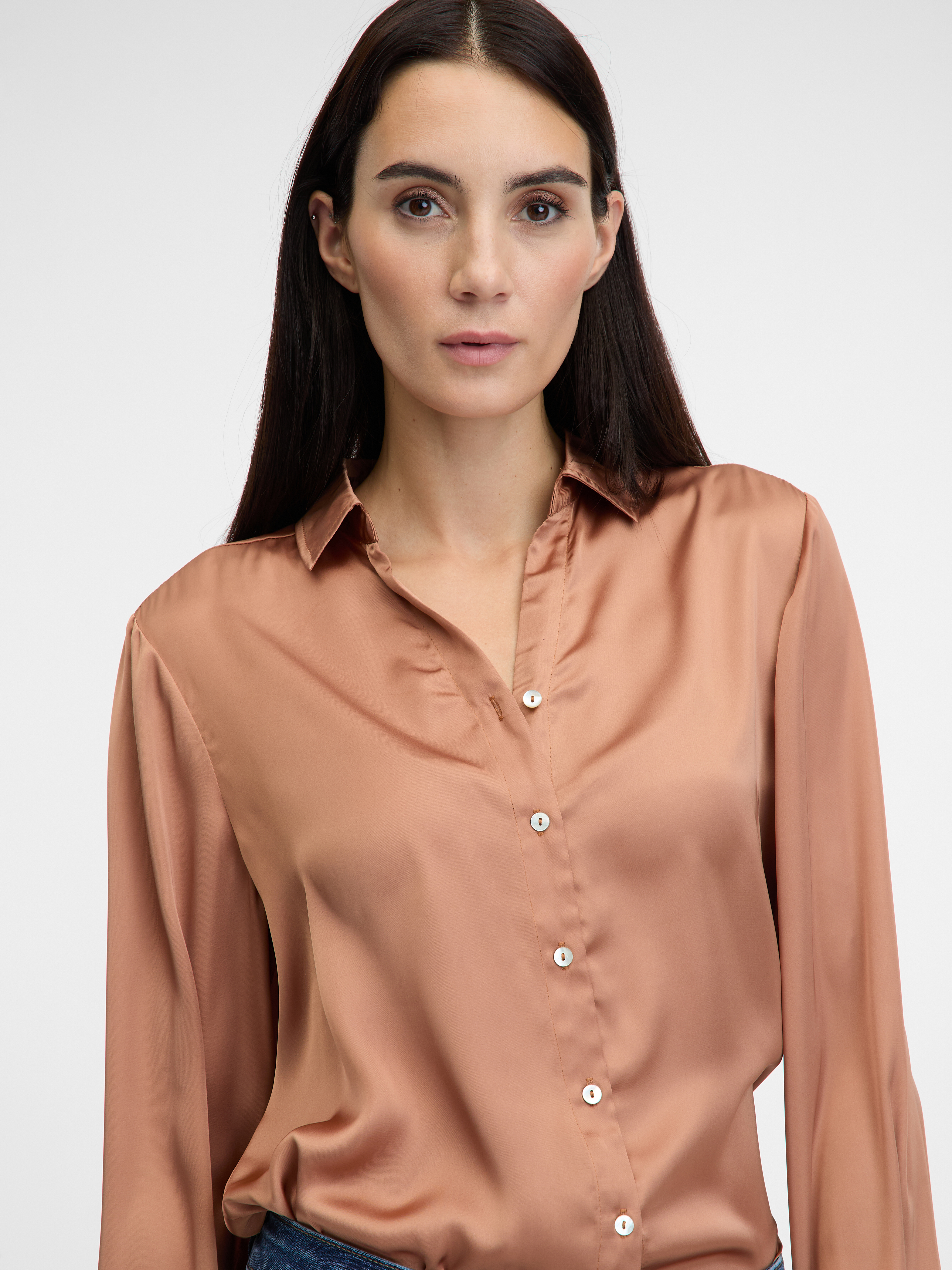 Light brown women&#039;s shirt with collar ORSAY - Women&#039;s