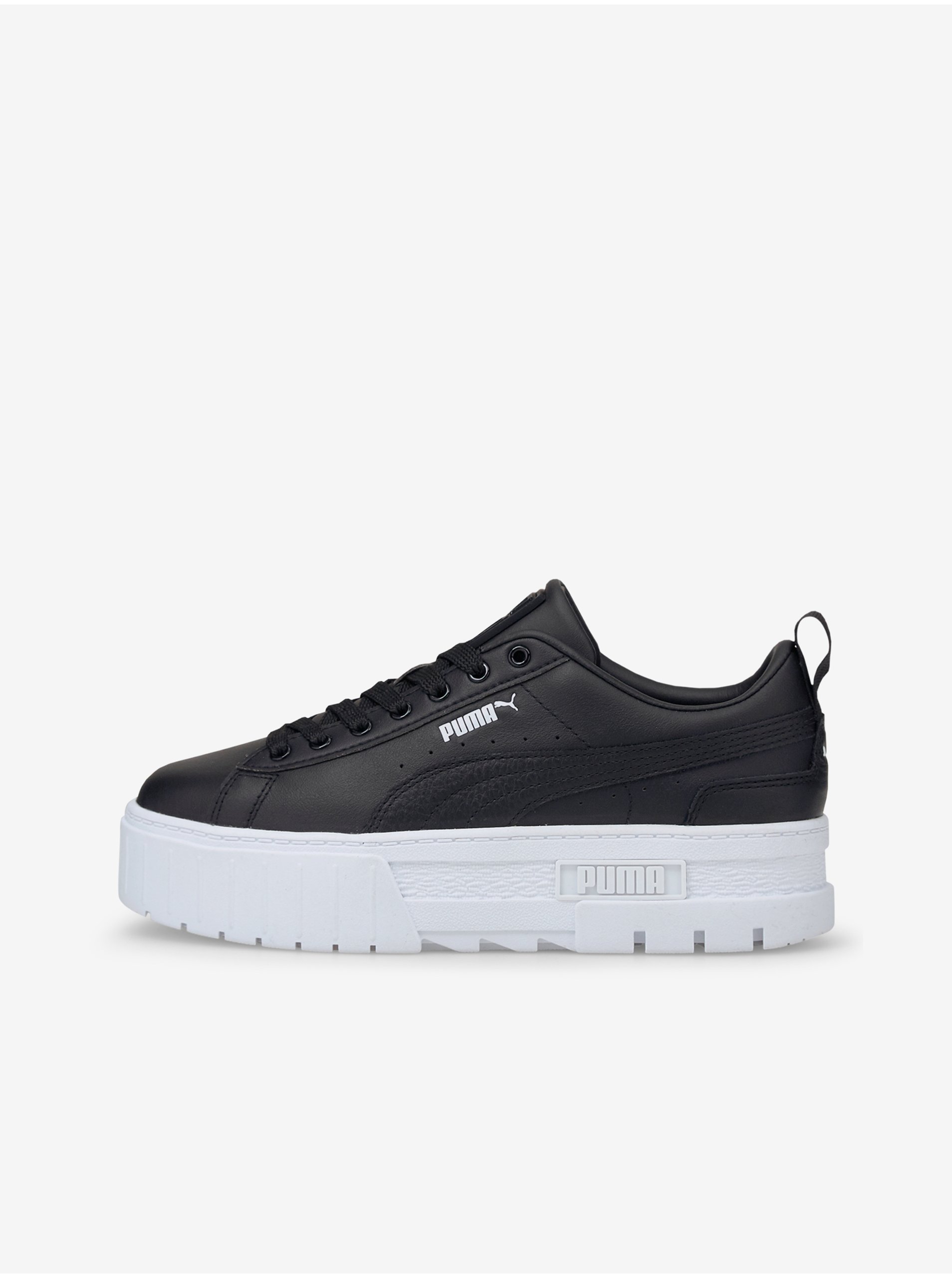 Black Women's Leather Sneakers on Platform Puma Mayze Classic - Women