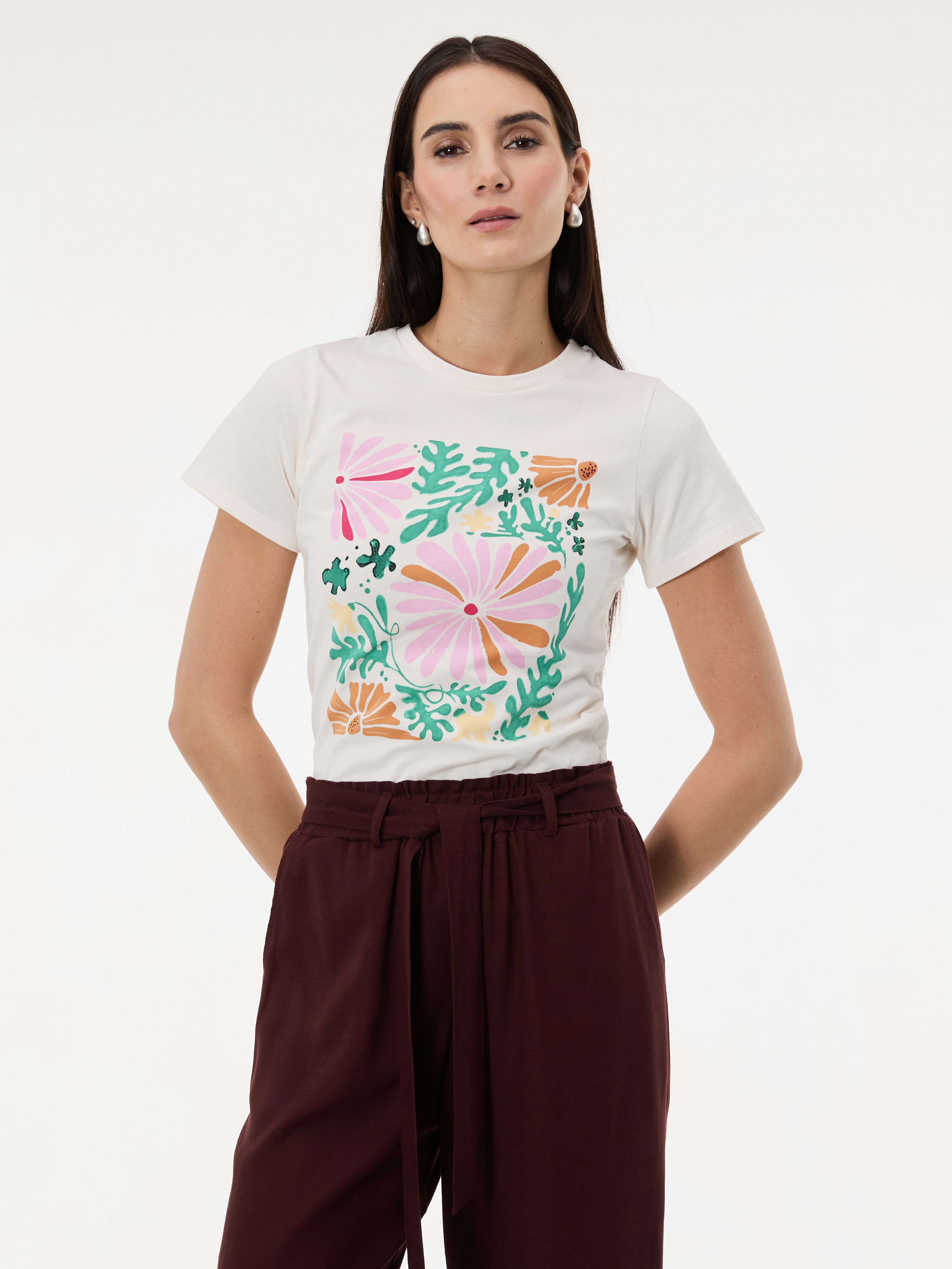 White Women's T-Shirt with ORSAY Print - Women's