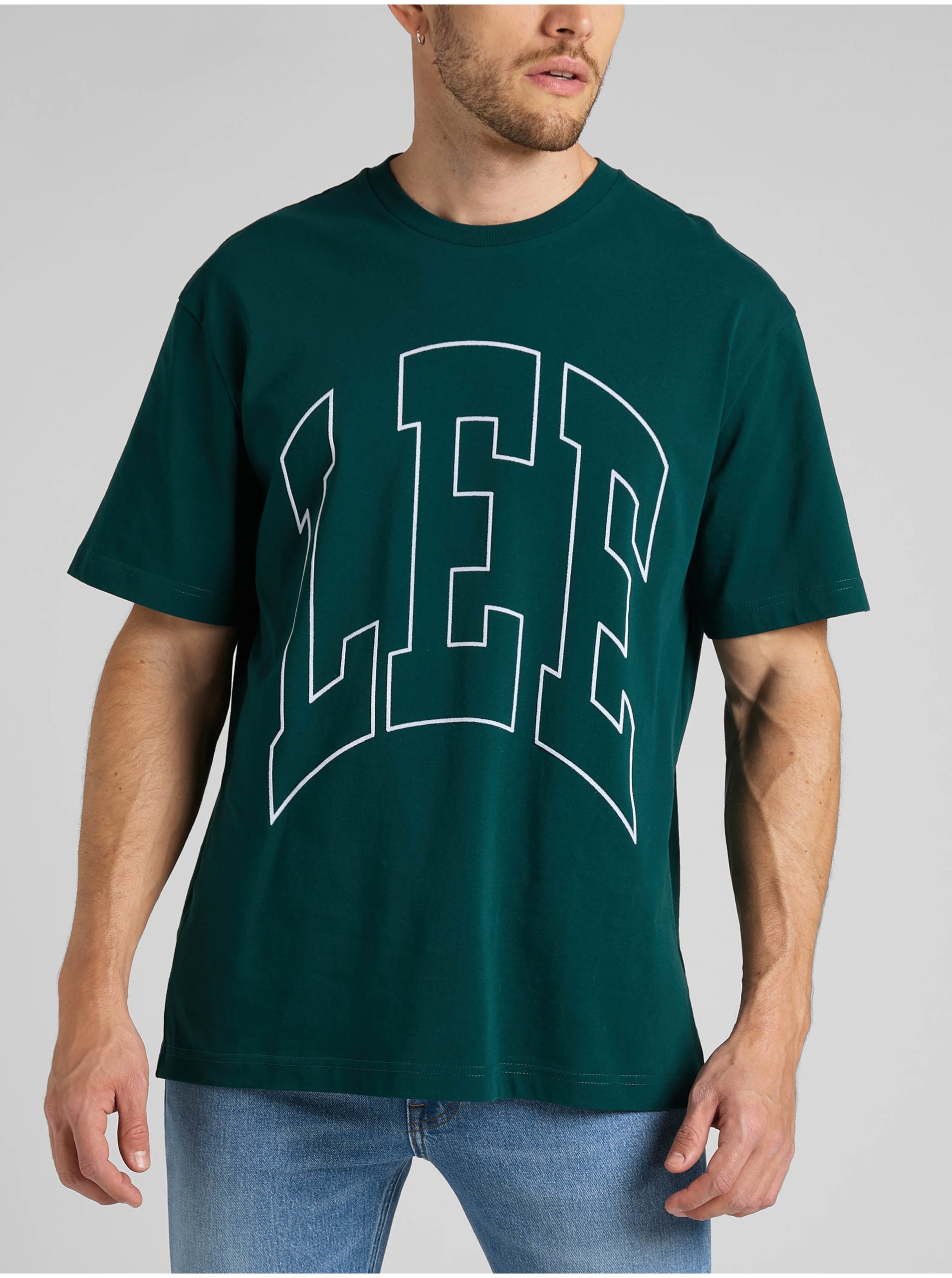 Levně Zelené pánské tričko Lee - Pánské