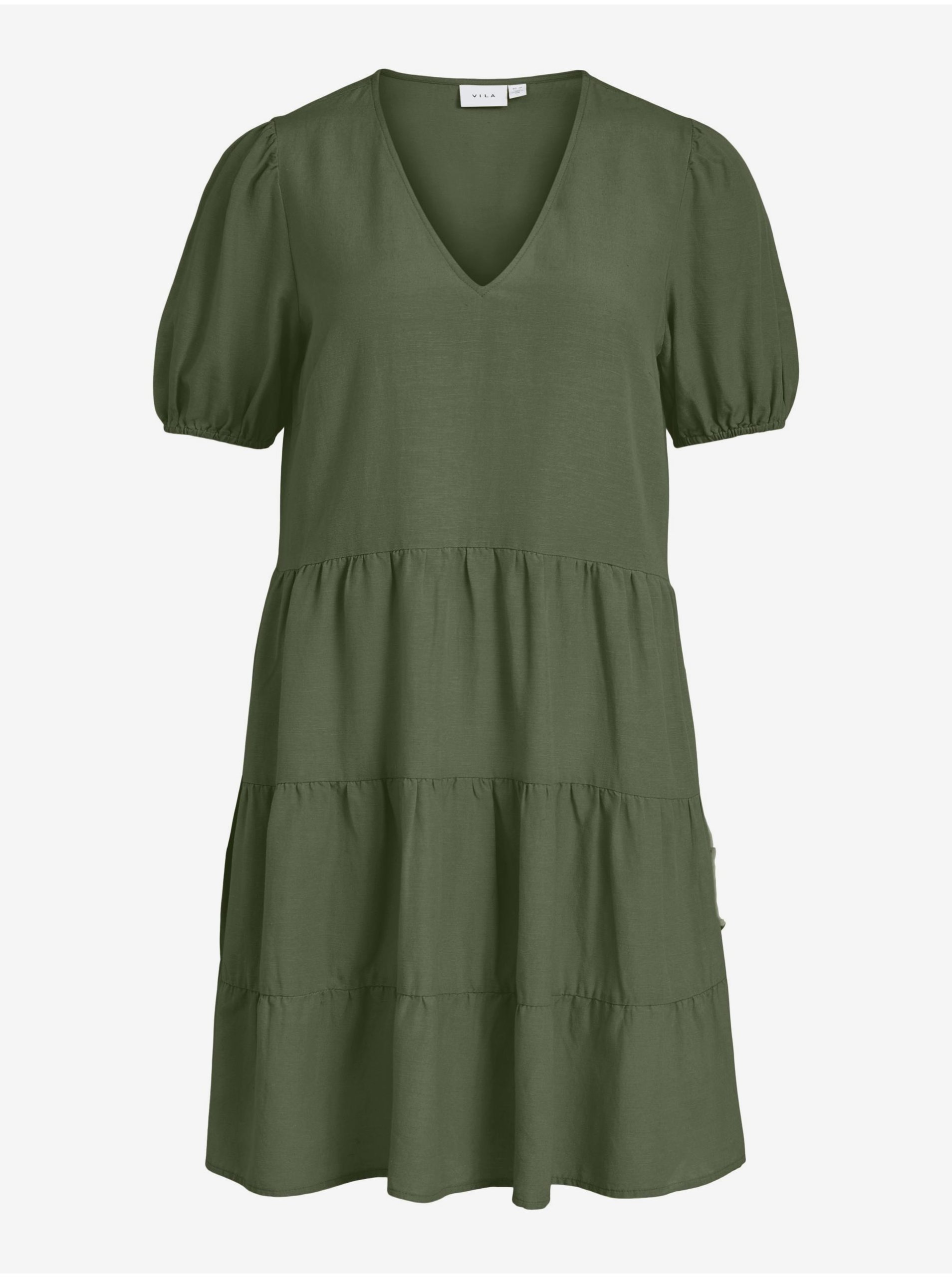 Khaki short dress VILA Prisilla - Women