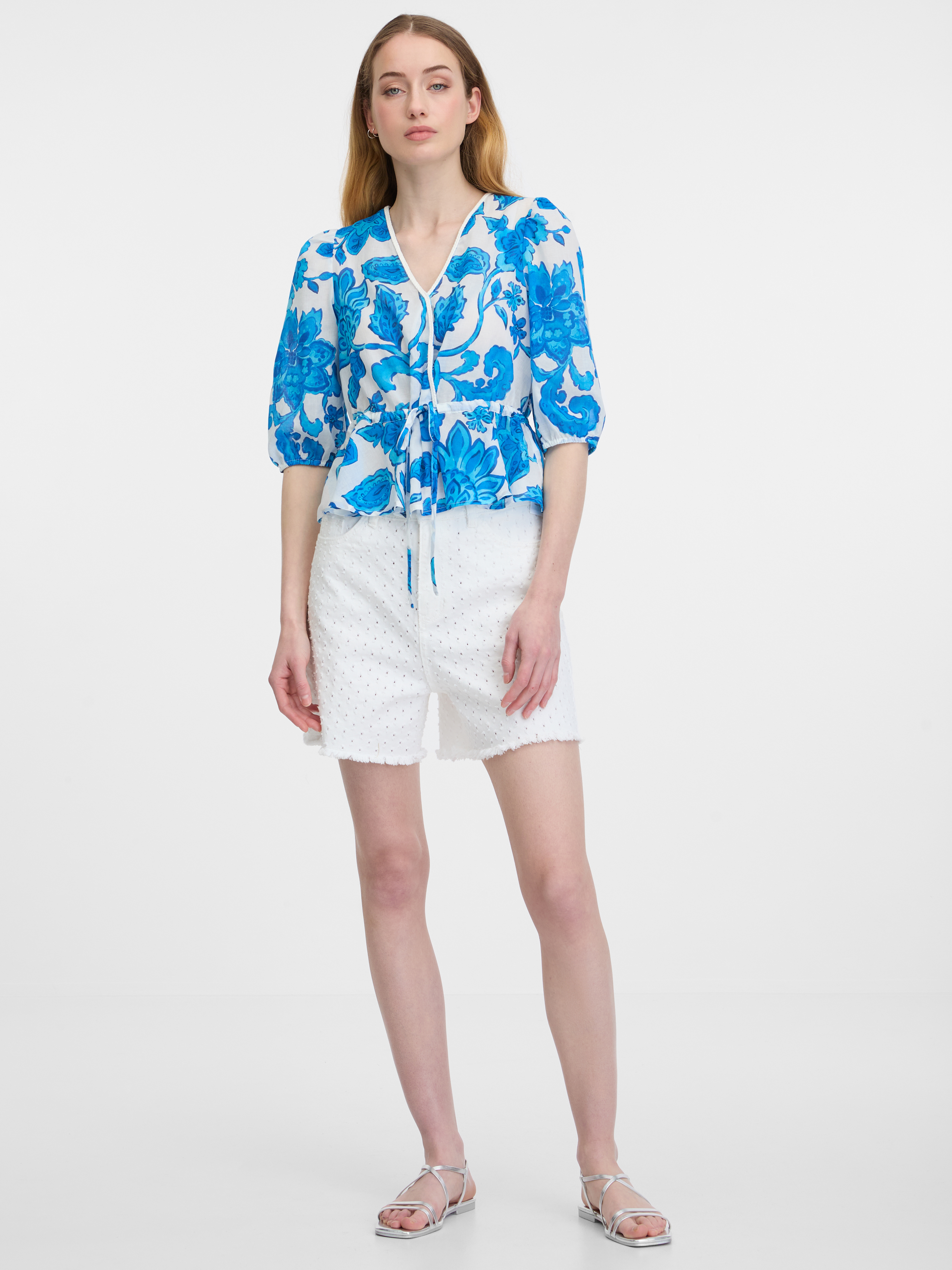 Blue women's patterned blouse ORSAY - Women's