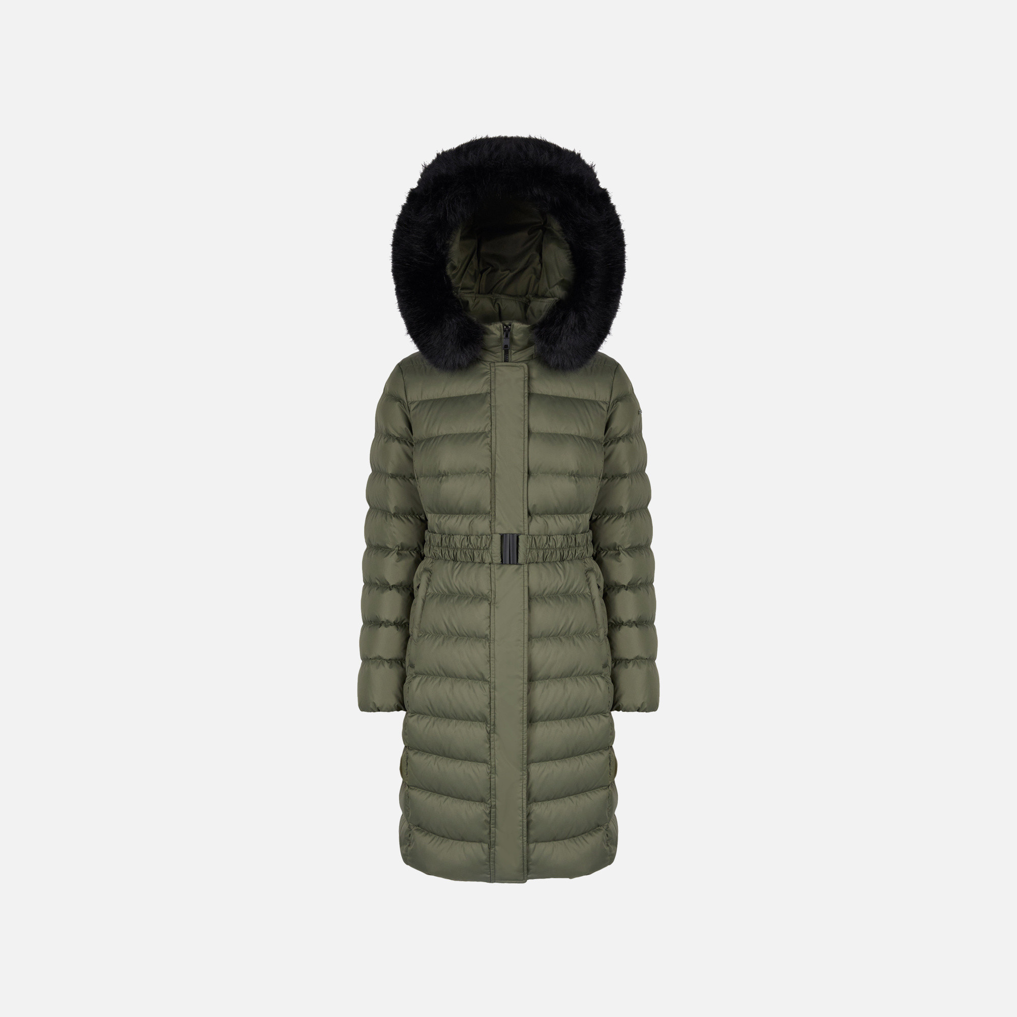 Khaki Womens Down Jackets Geox Catria - Ladies