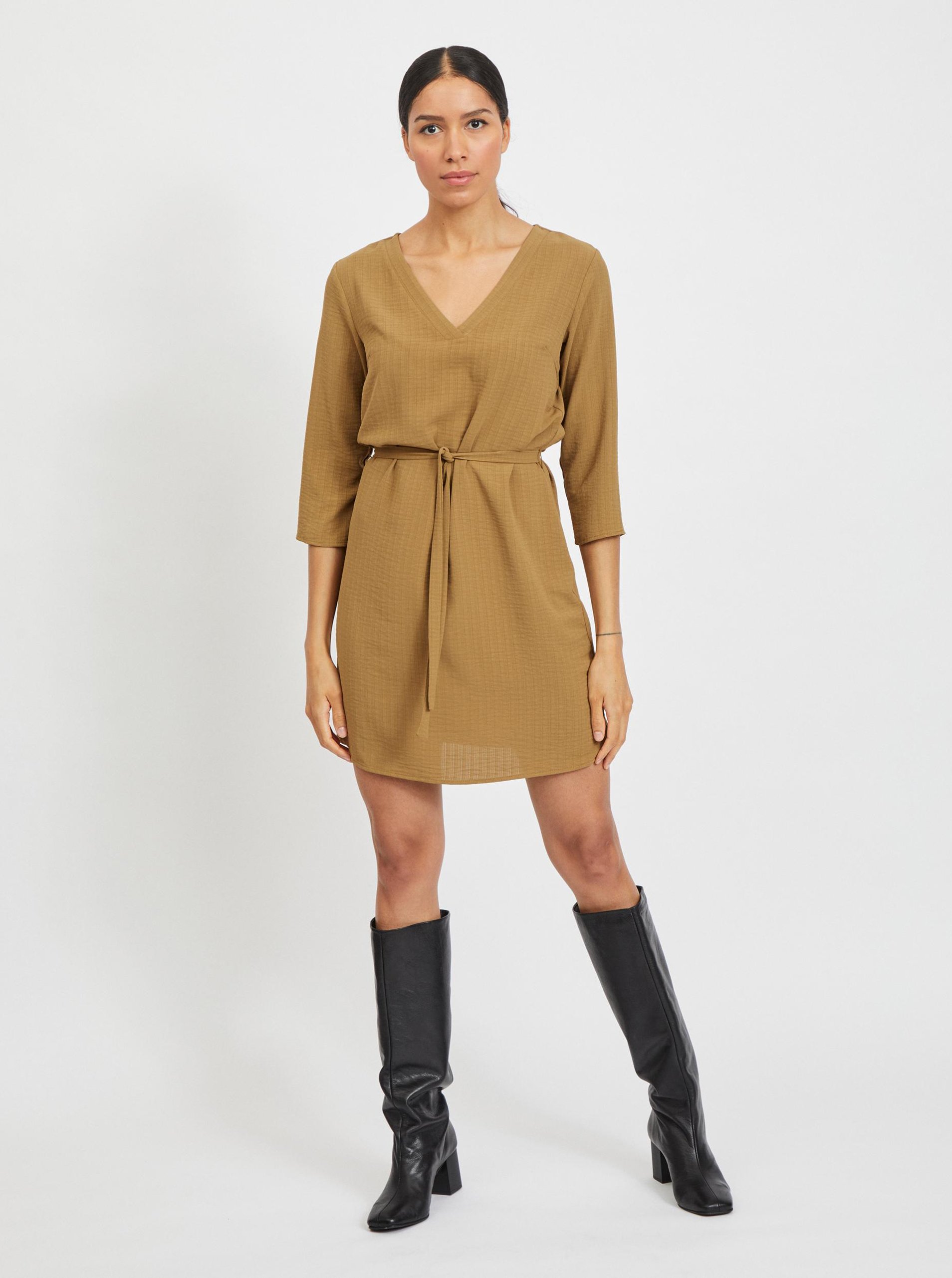 Rochie kaki cu cravata VILA Lovie - Femei