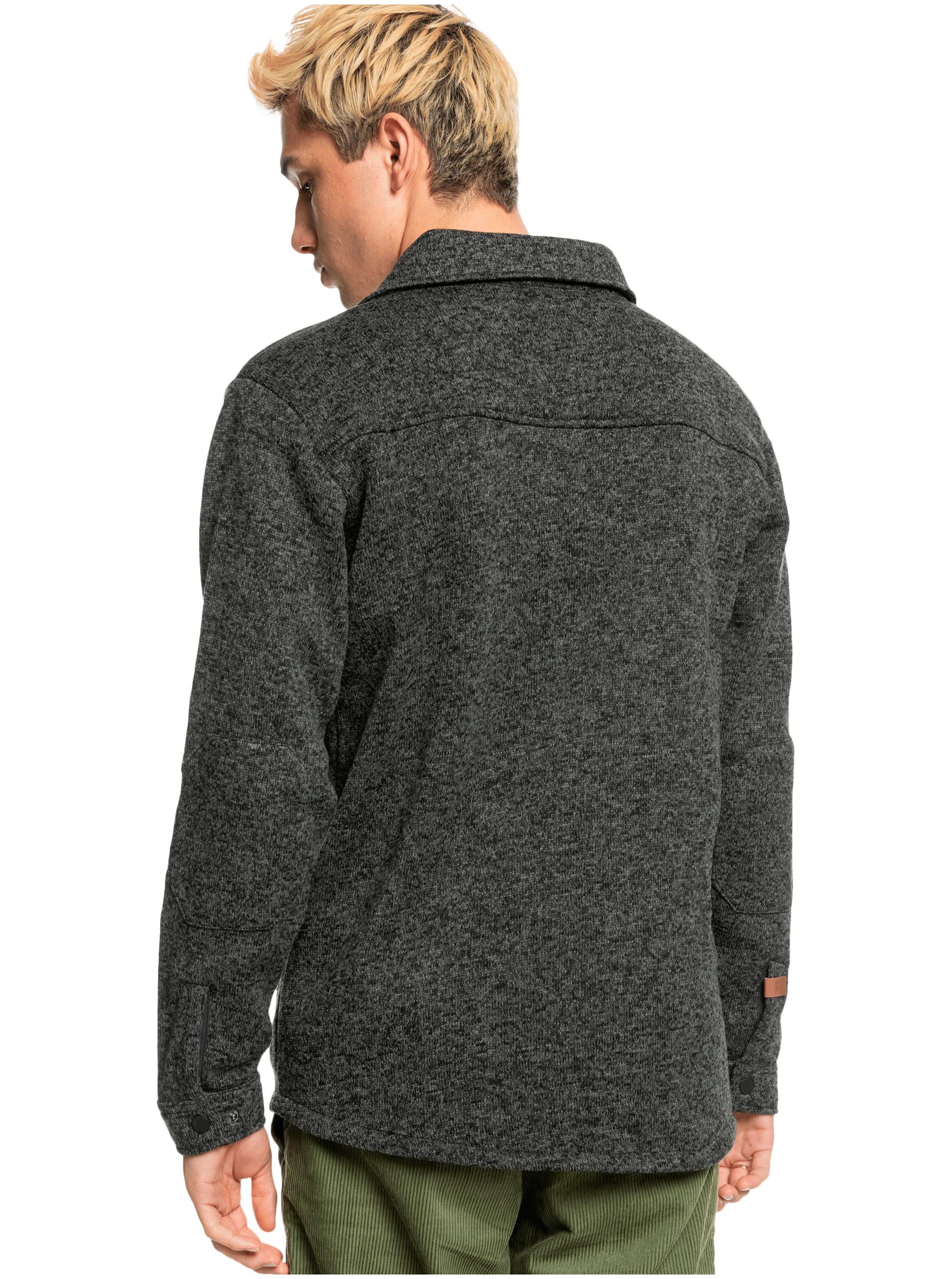Dark Grey Men's Brindle Shirt with Quiksilver Keller Shirt Pockets - Men's
