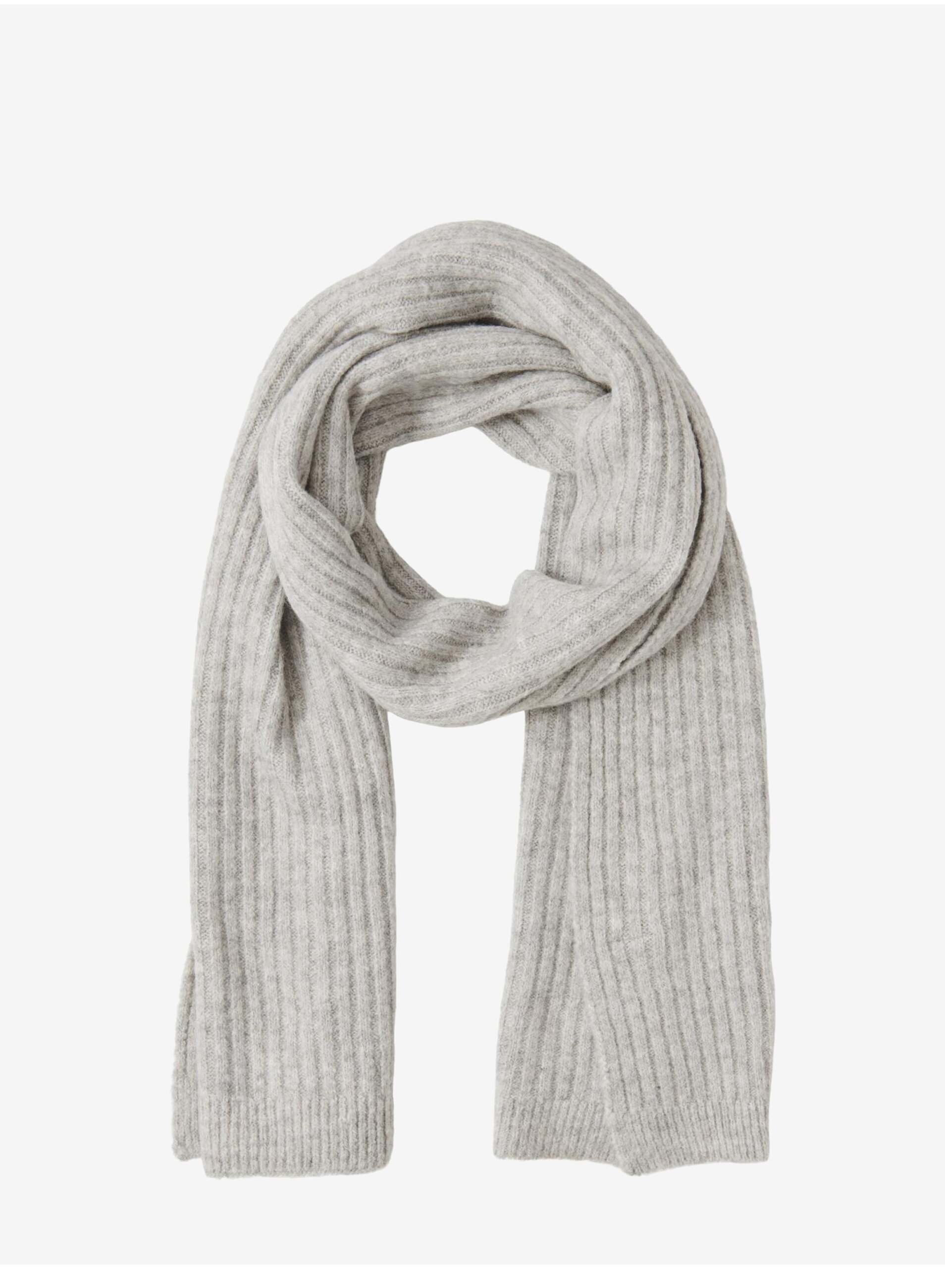 Light grey women's wool scarf Pieces Jeslin - Women's