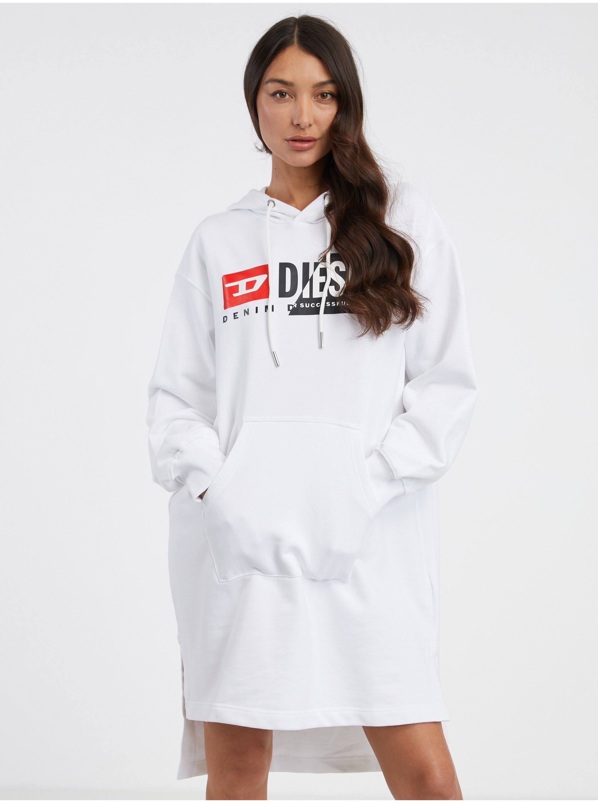 White women's sweatshirt dress Diesel Ilse - Women