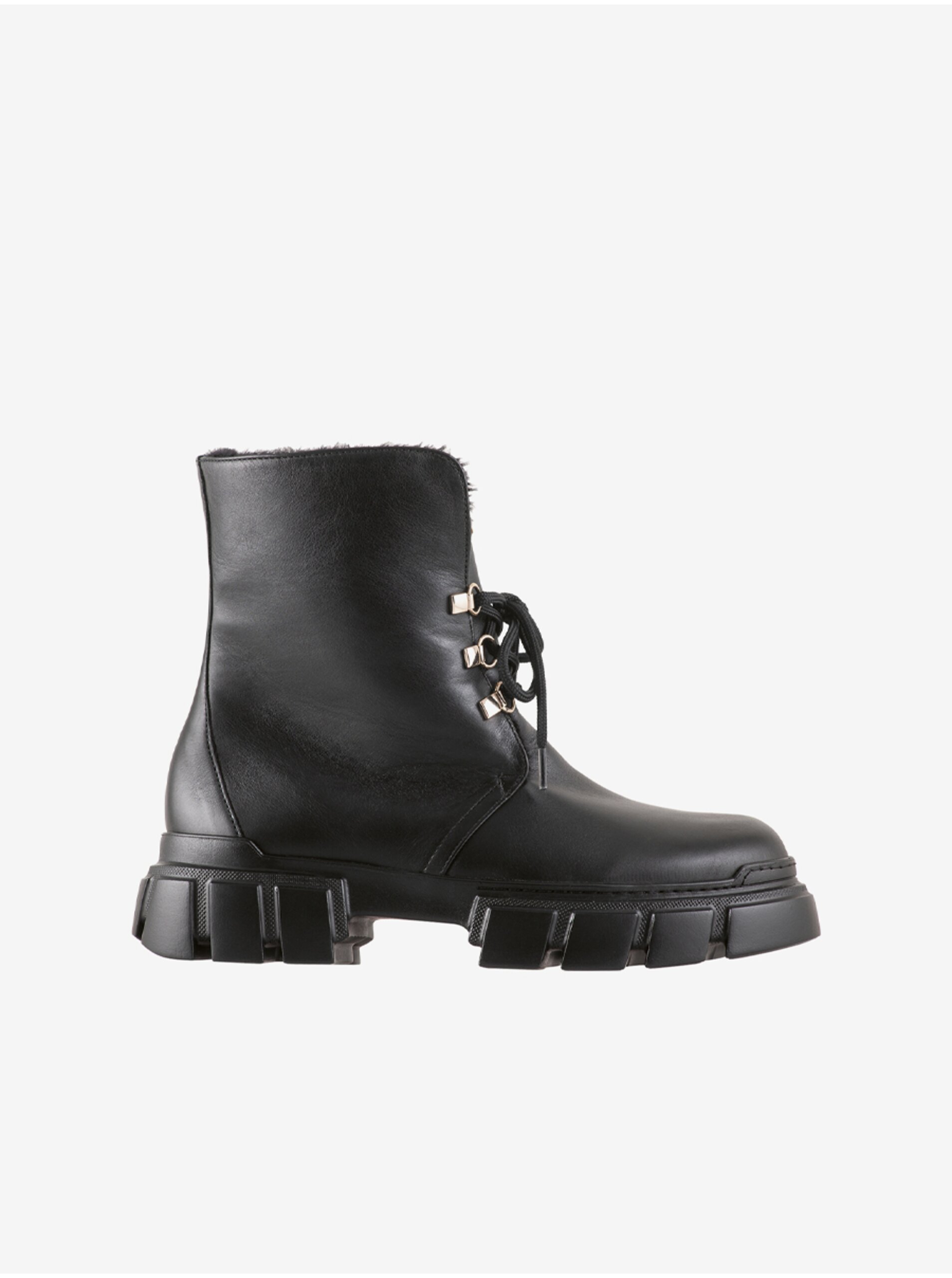 Black Women's Leather Ankle Boots Högl Winter hike - Women