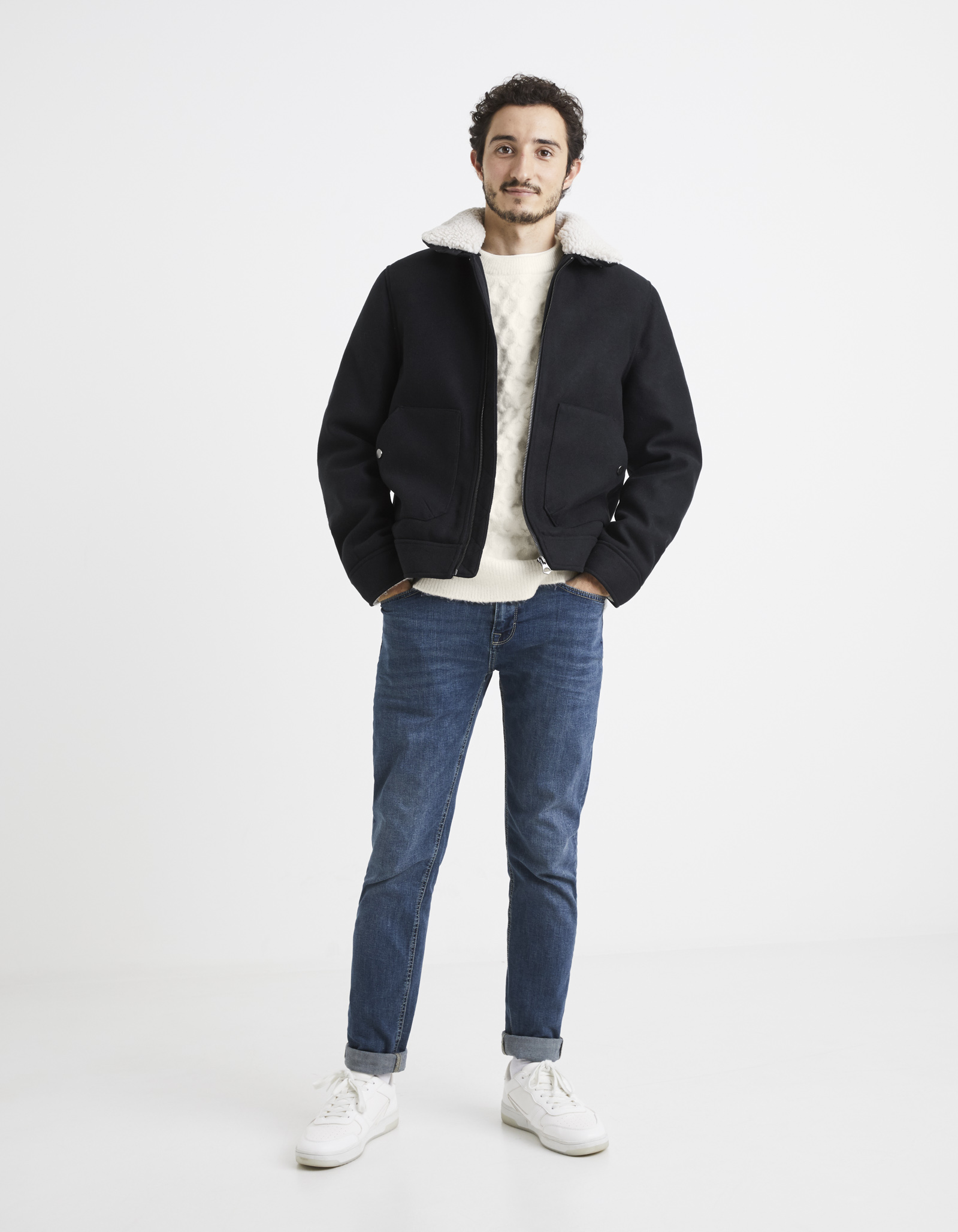 Jachete subtire pentru barbati Celio - albastru inchis