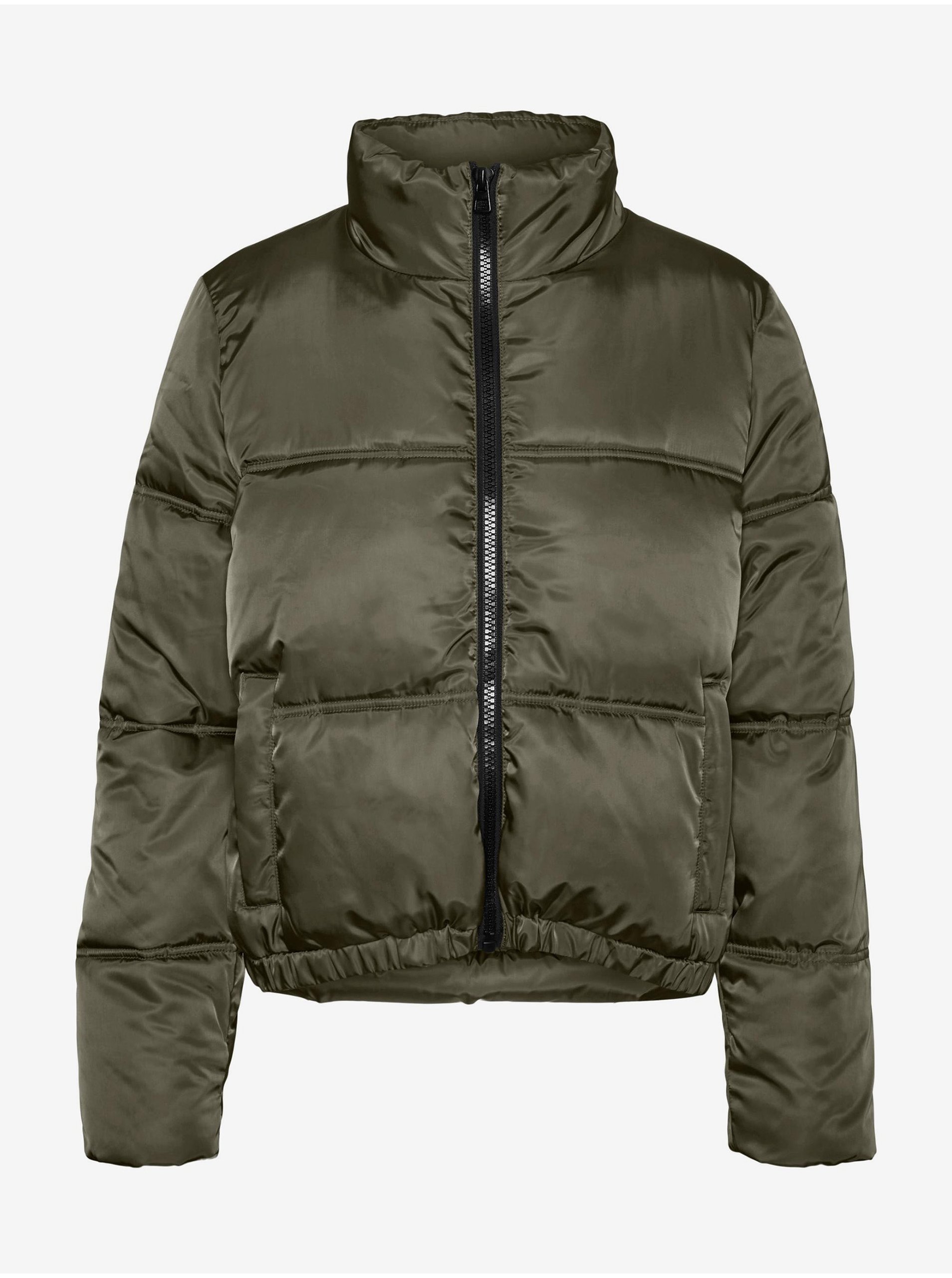 Khaki Quilted Winter Jacket Noisy May Anni - Women