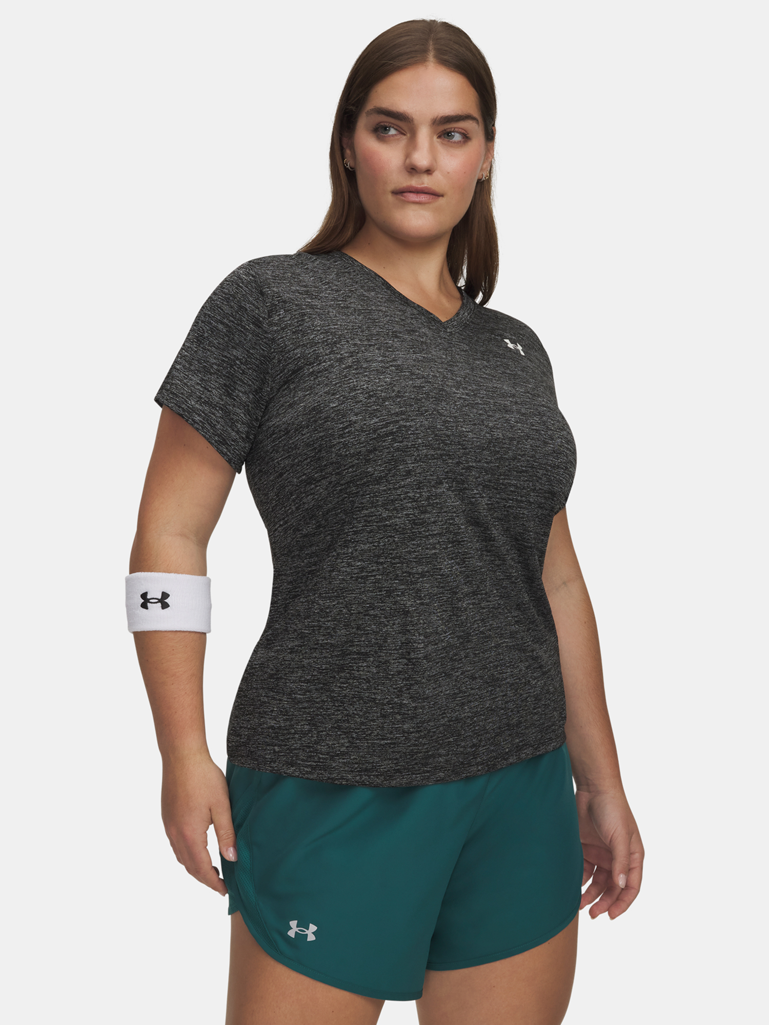 Čierne dámske melírované tričko Under Armour Tech SSV-Twist