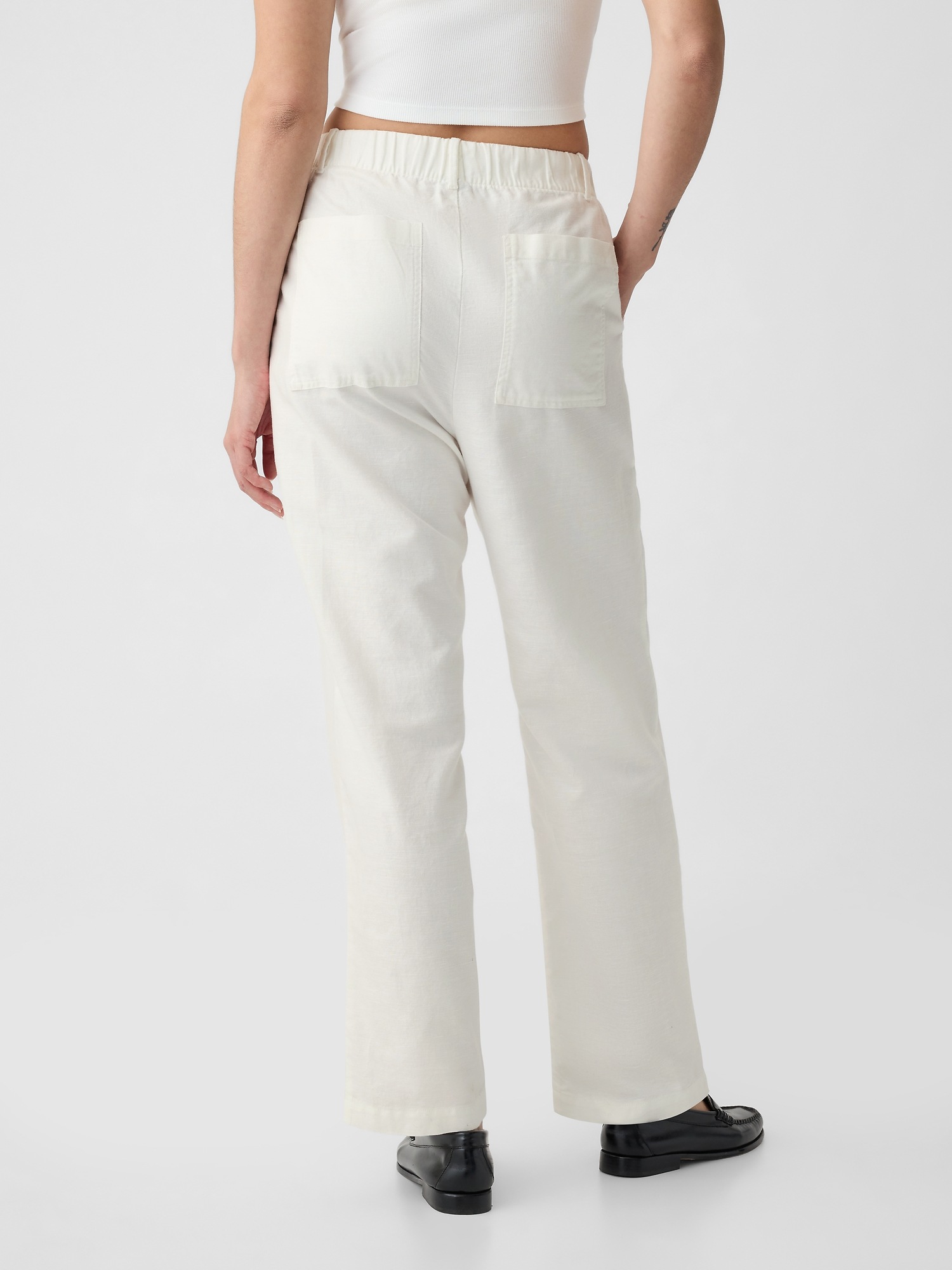Pantaloni chino pentru femei GAP - alb