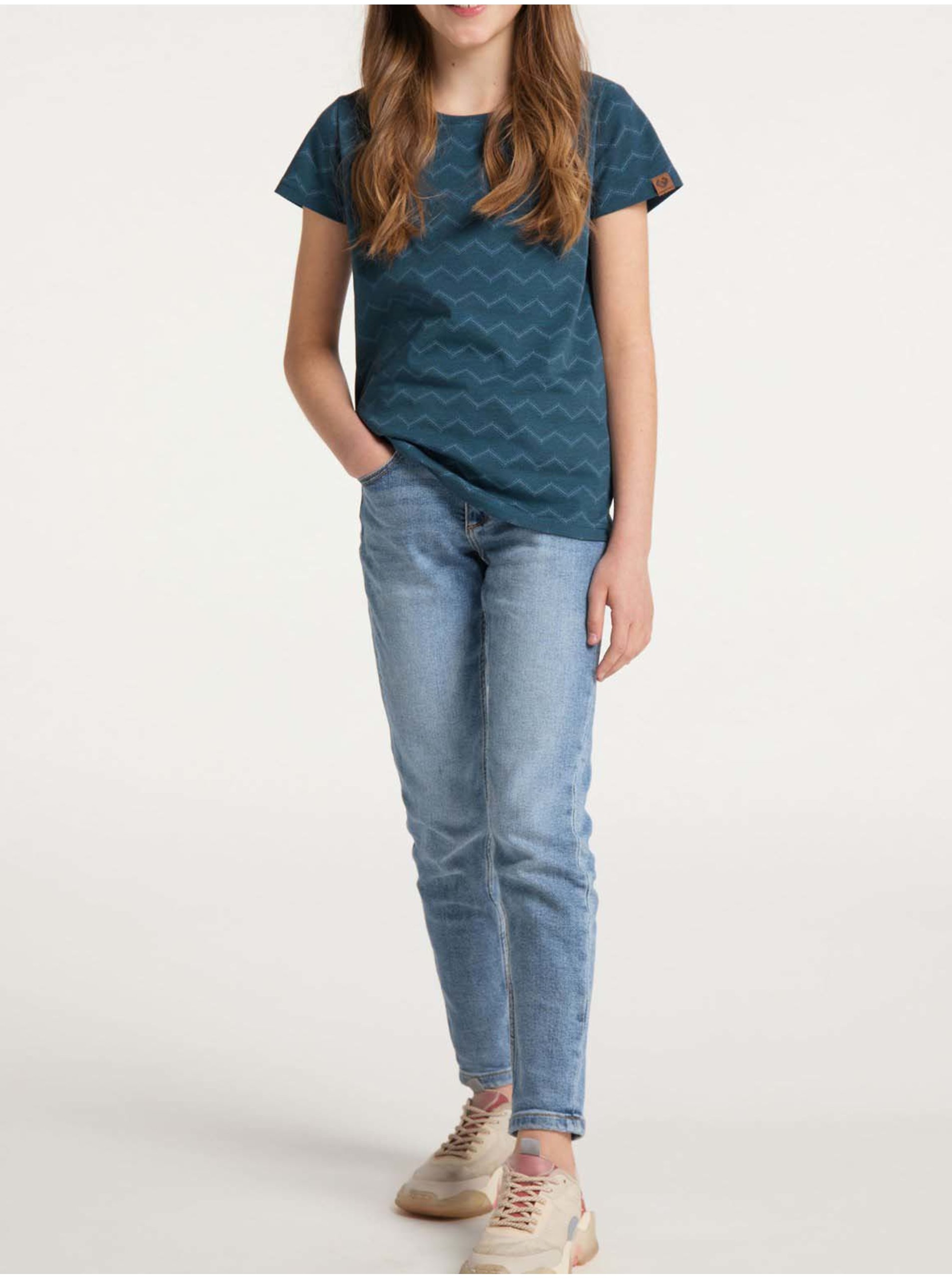 Dark blue girly patterned T-Shirt Ragwear Violka Chevron - Girls