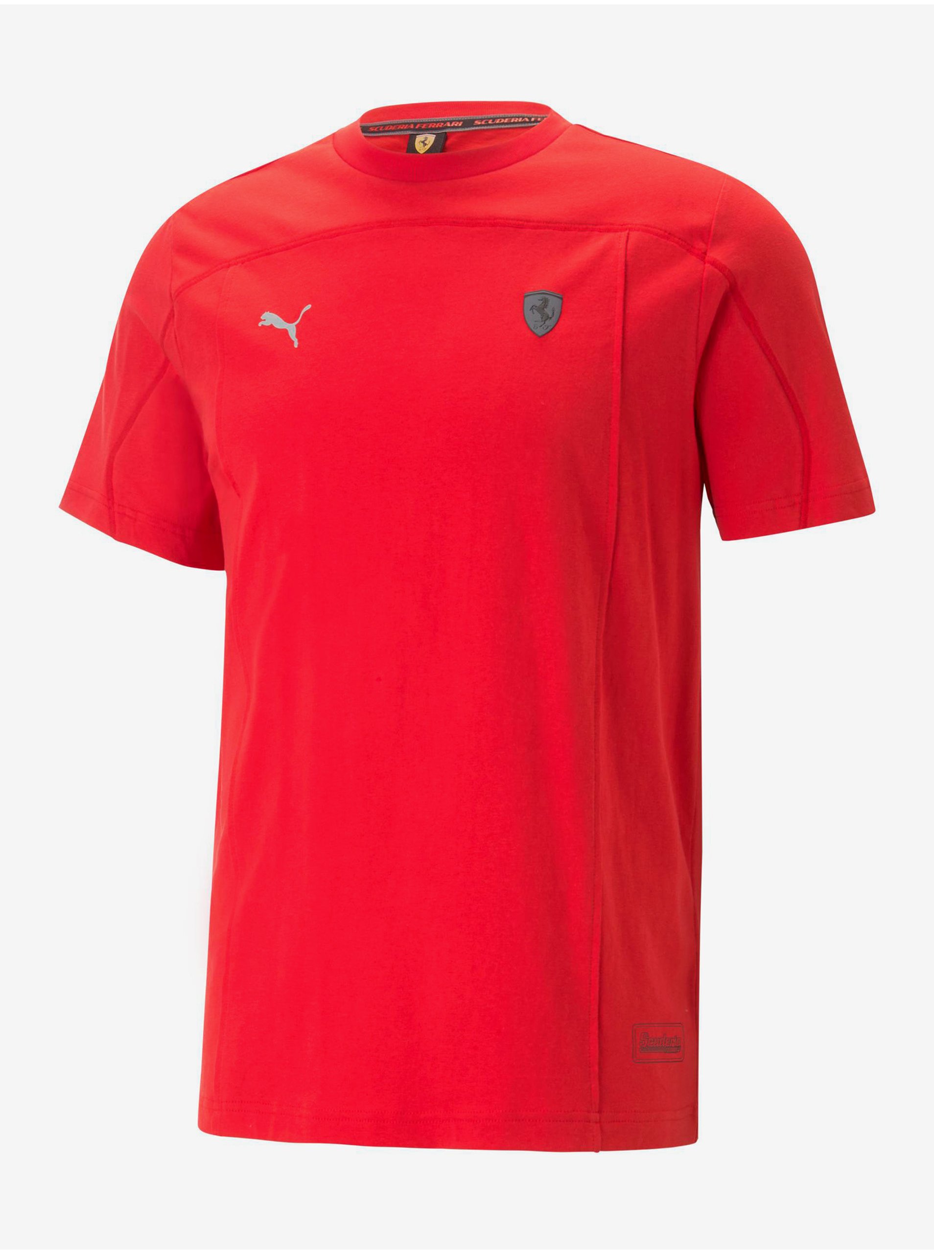 Levně Červené pánské tričko Puma Ferrari Style - Pánské