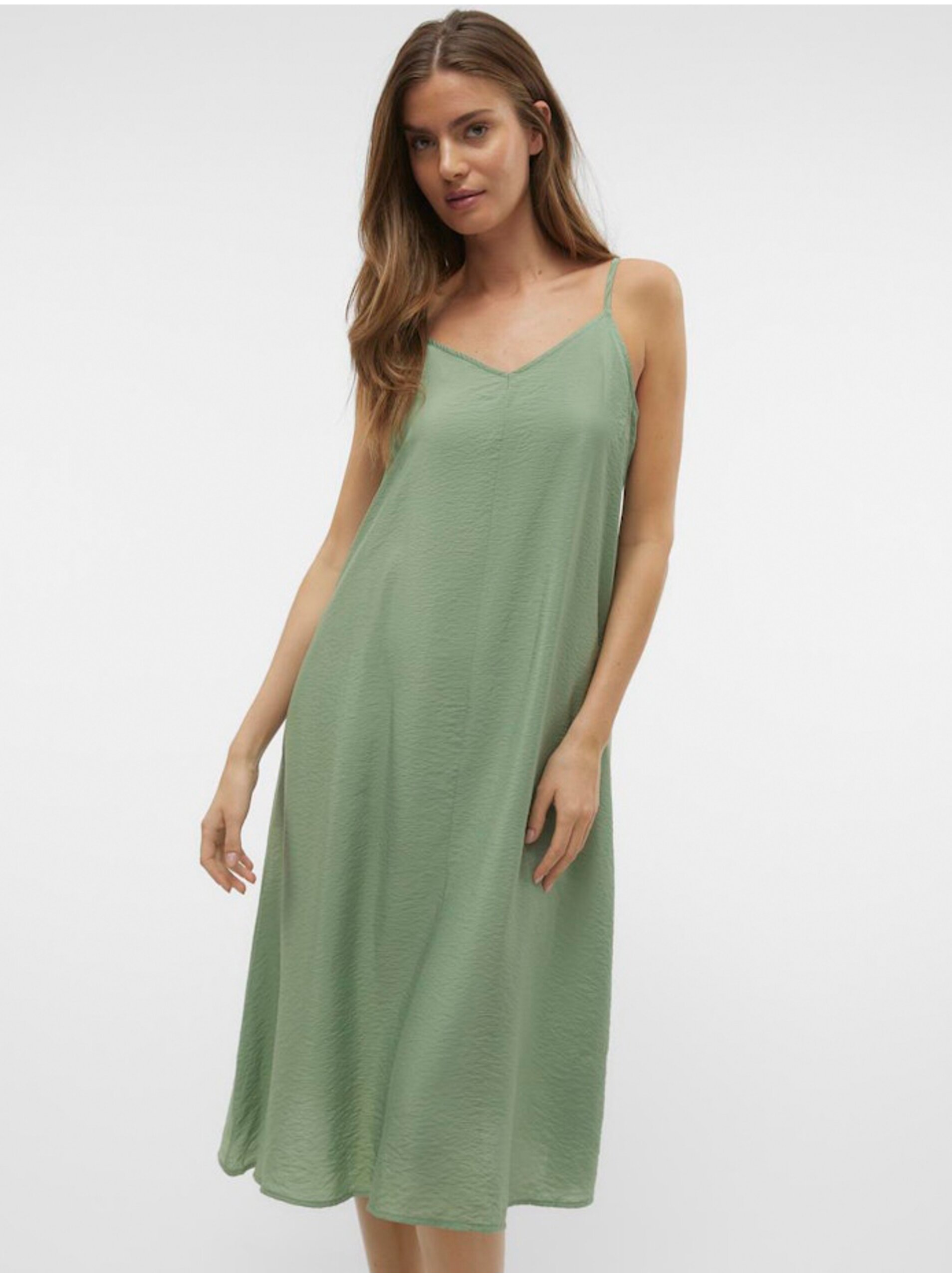 Levně Zelené dámské šaty Vero Moda Josie - Dámské