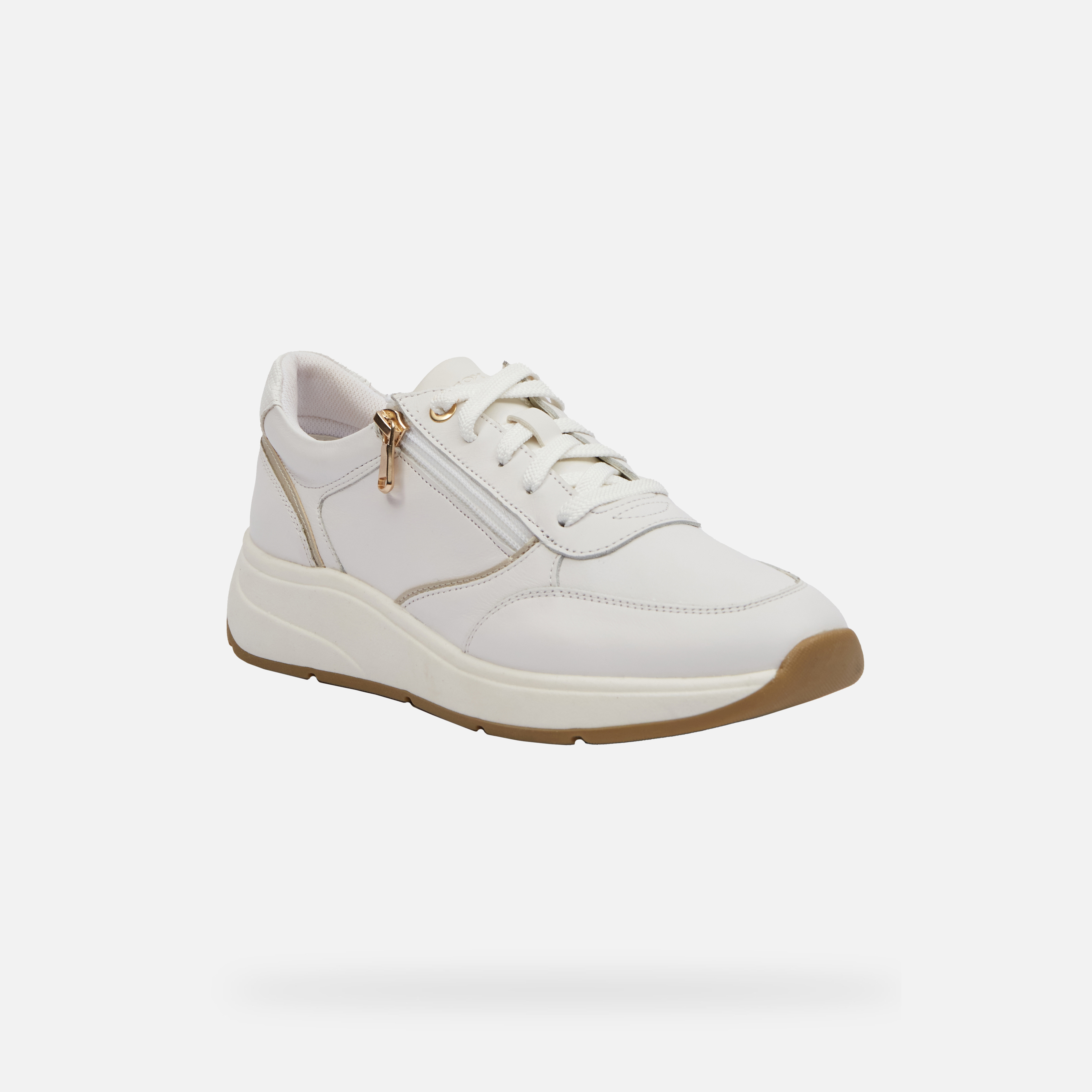 White women's sneakers Geox Cristael - Women's
