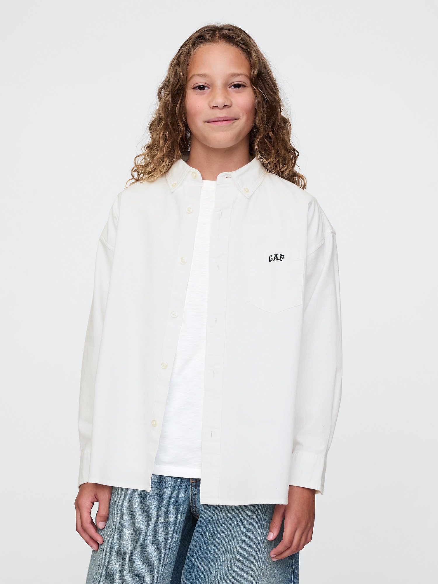 GAP Childrens Oversize Oxford Shirt - Boys