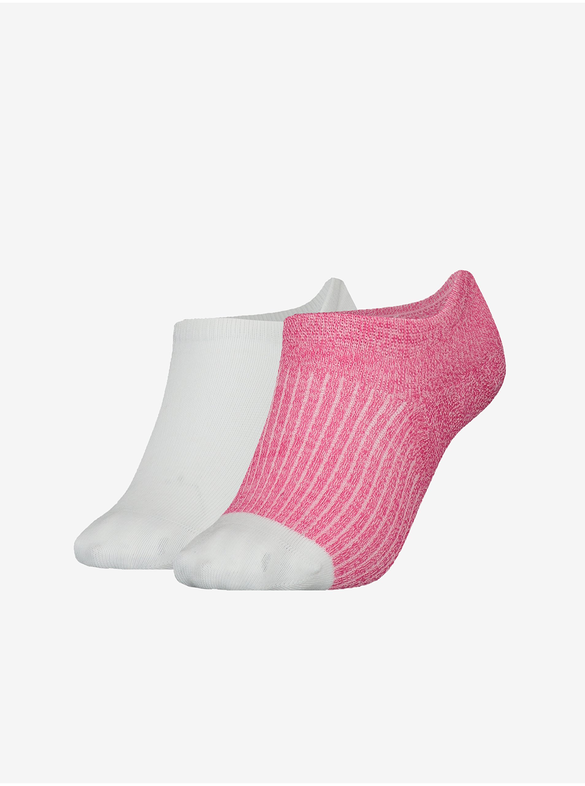 Levně Tommy Hilfiger Sada dvou párů dámských ponožek v bílé a růžové barvě Tommy Hilf - Dámské