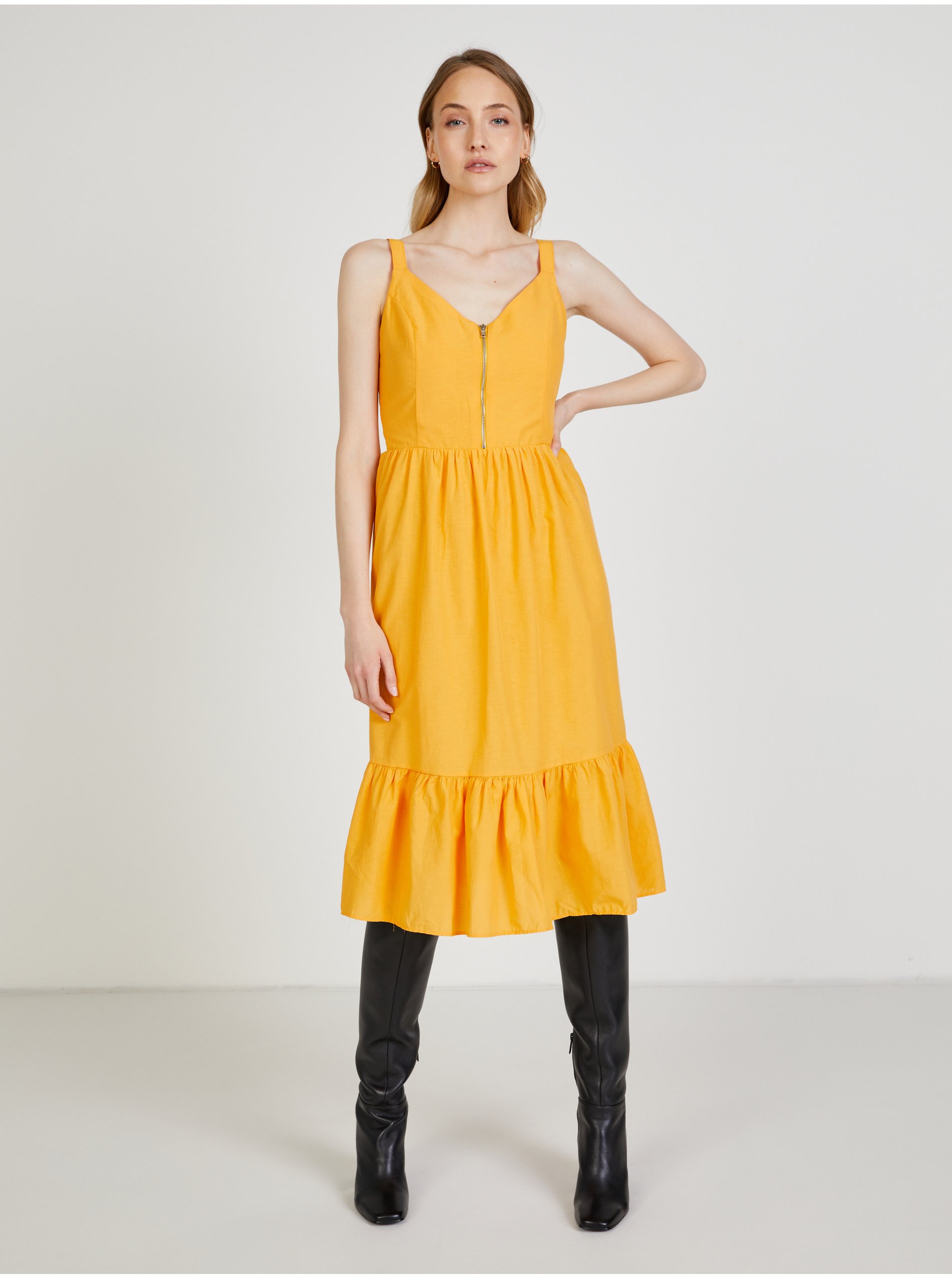 Orange Dress With Straps Trendyol - Women's