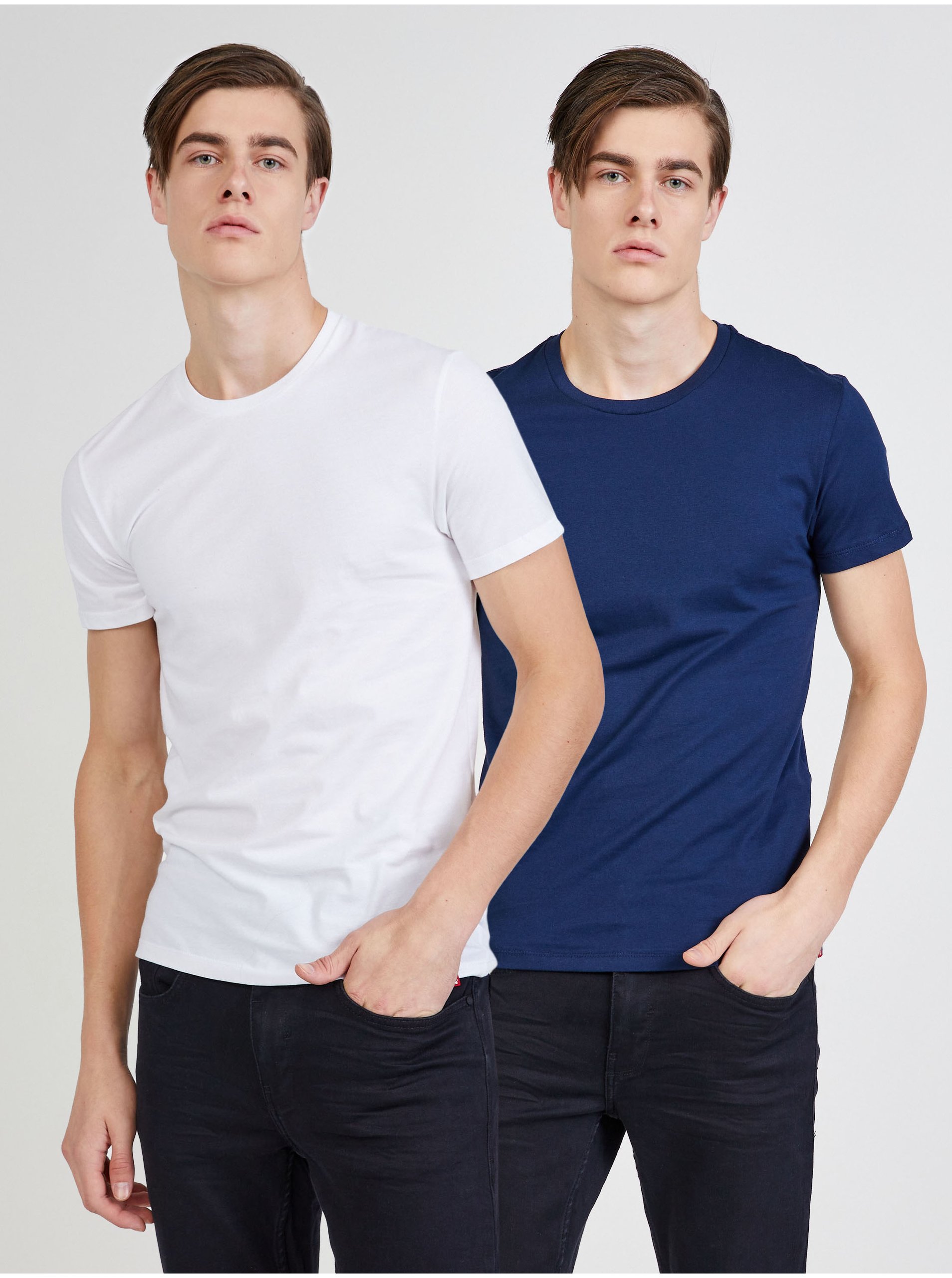 Levně Levi&#39;s Sada dvou pánských triček v bílé a modré barvě Levi's® The Perfect - Pánské