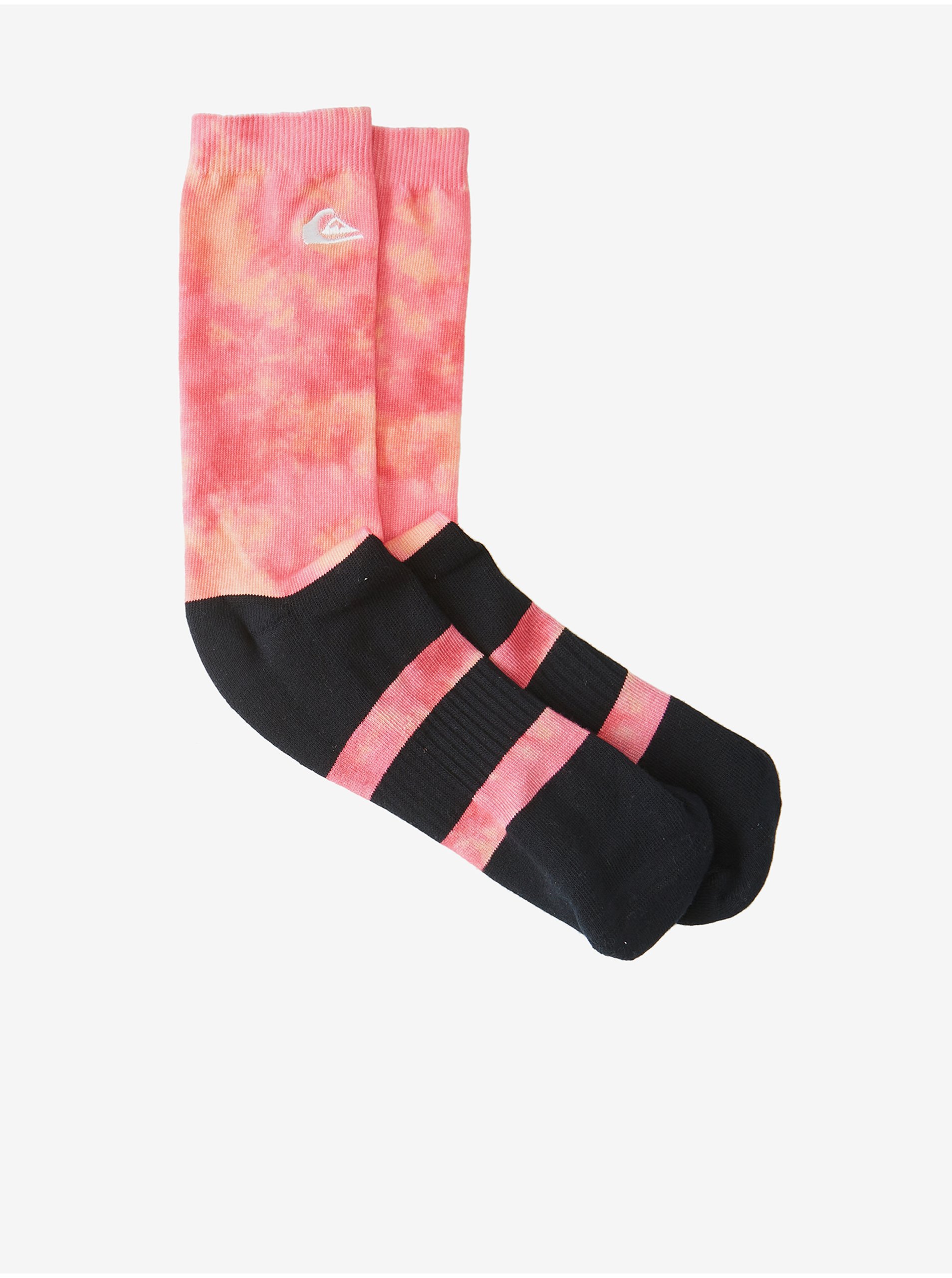 Levně Sada dvou párů ponožek v černo-růžové a bílé barvě Quiksilver - Pánské