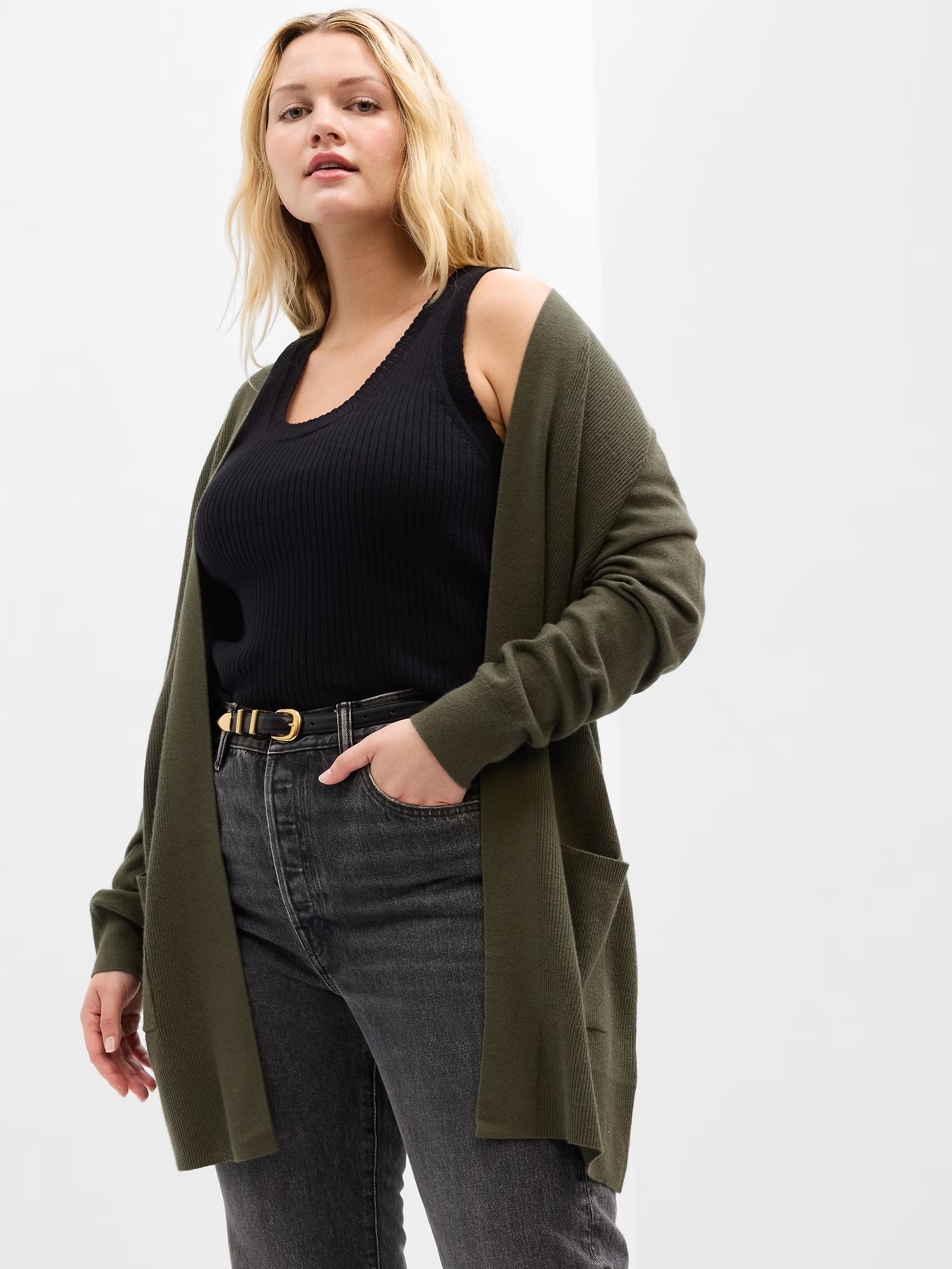 Cardigane pentru femei GAP - verde inchis