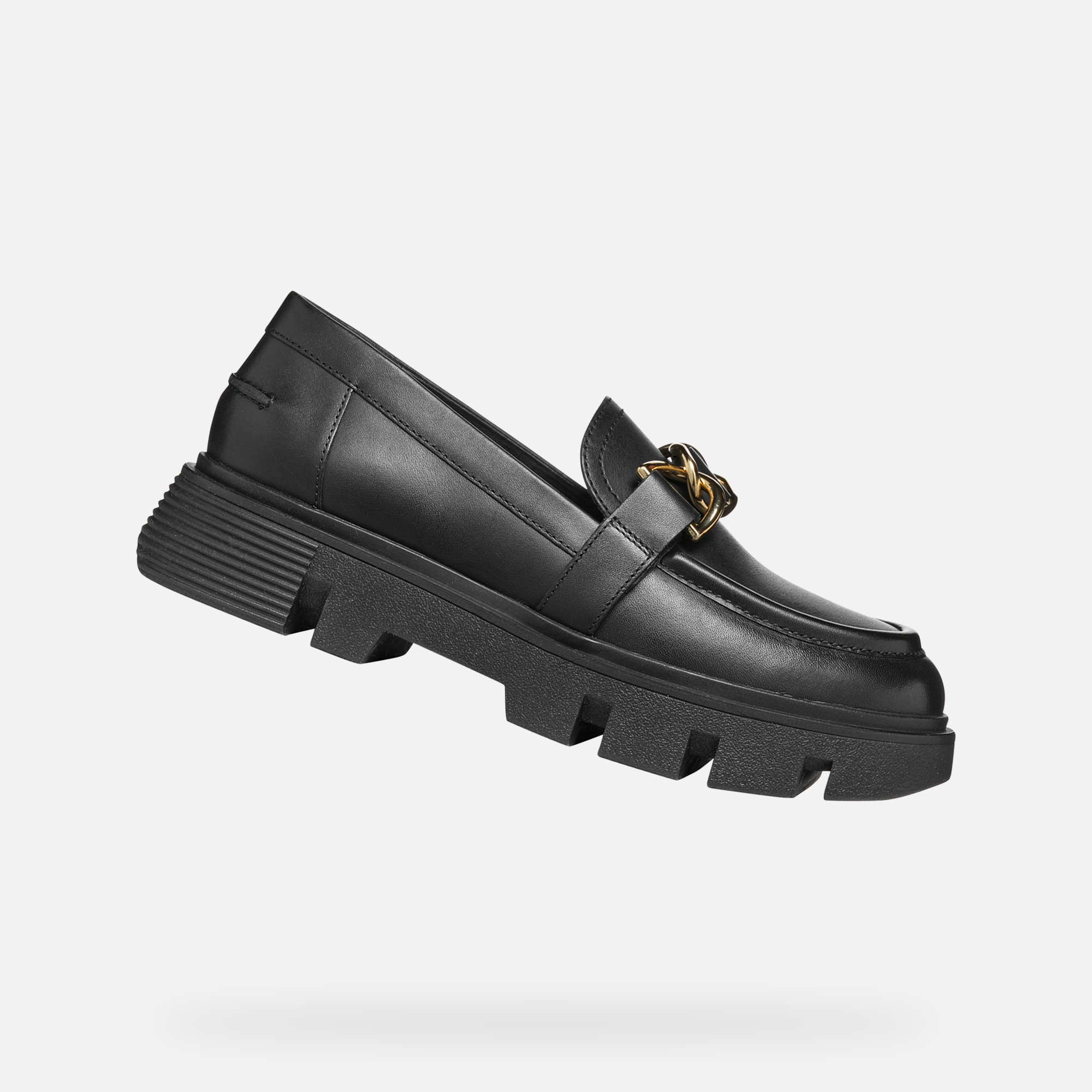Black womens moccasins Geox Vilde - Womens