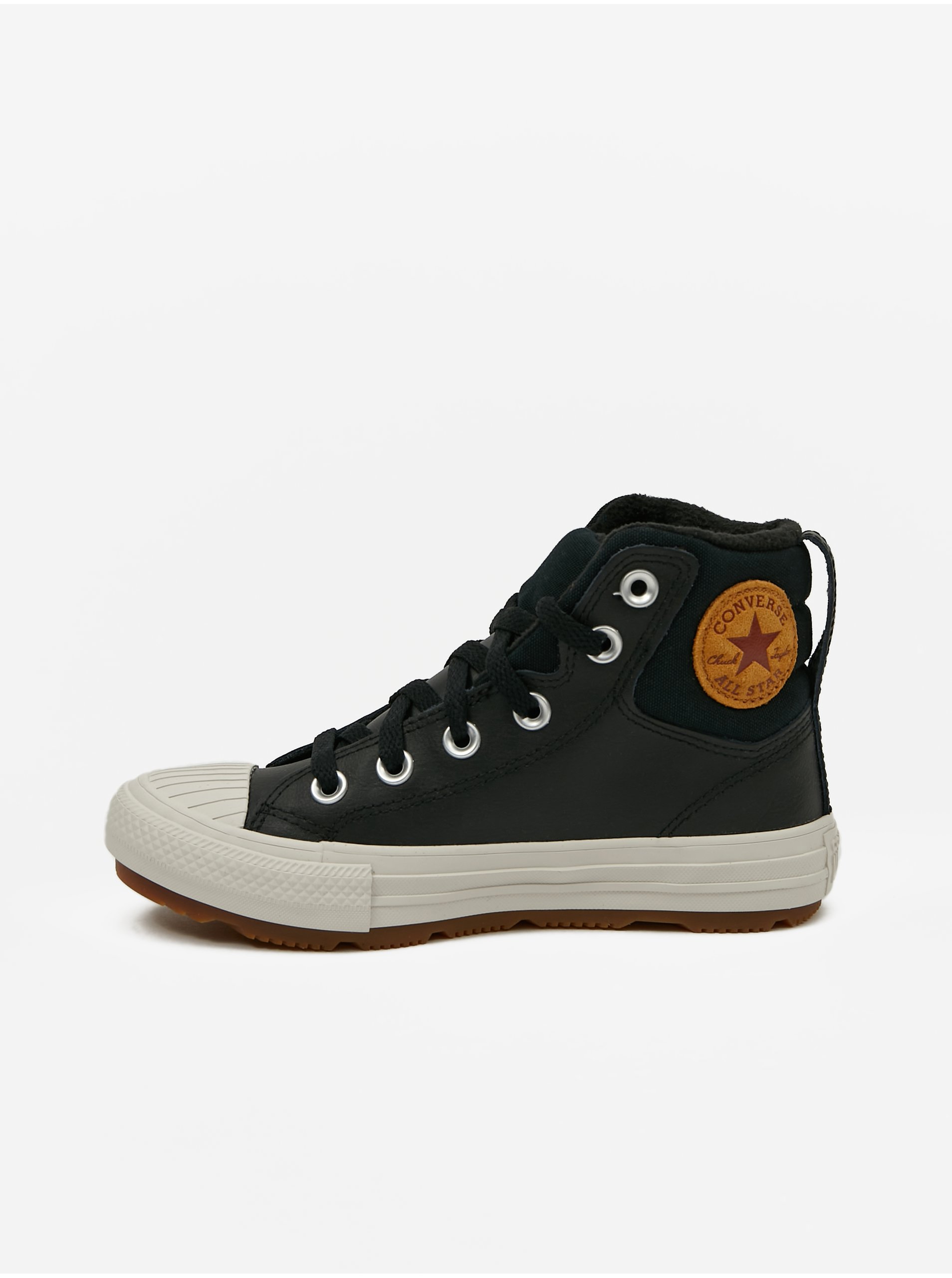 Černé Klučičí Kotníkové Kožené Tenisky Converse Chuck Taylor All Star - Unisex