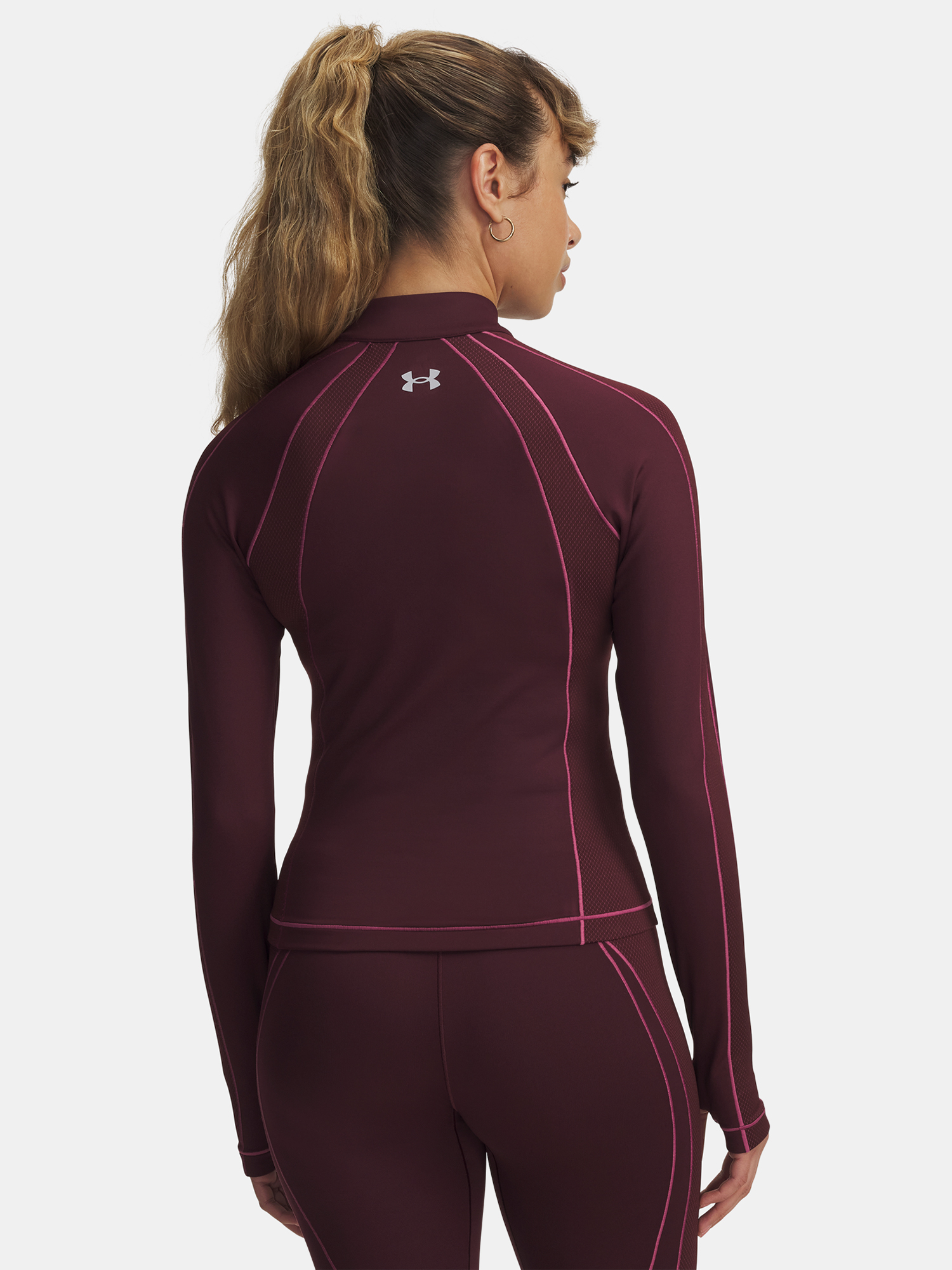 Under Armour UA ColdGear Textured 1/2 Zip-RED Women's T-Shirt - Women's