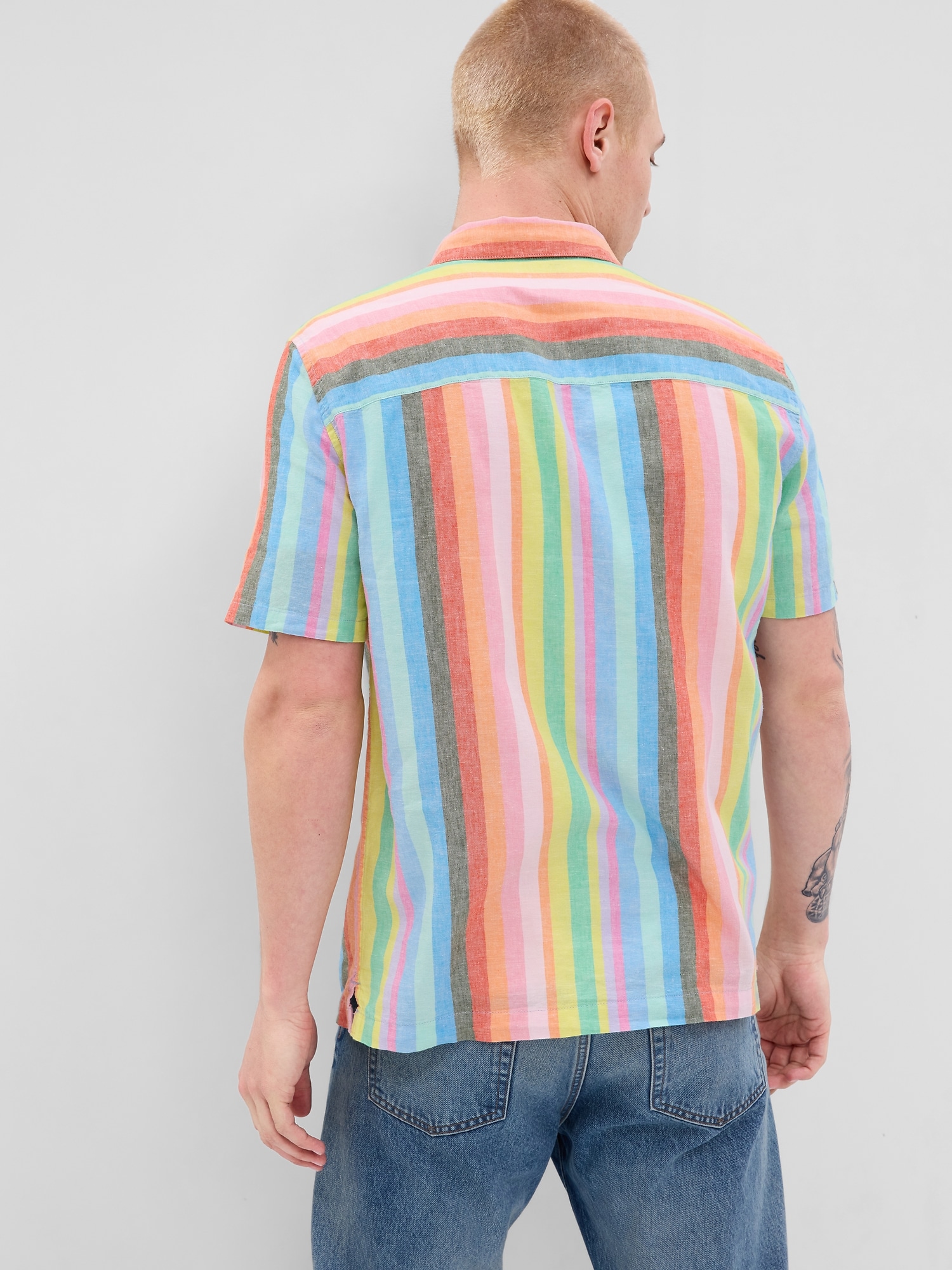 Camasi casual pentru barbati GAP - oranj, albastru, turcoaz, verde, galben, gri, roz deschis, mov