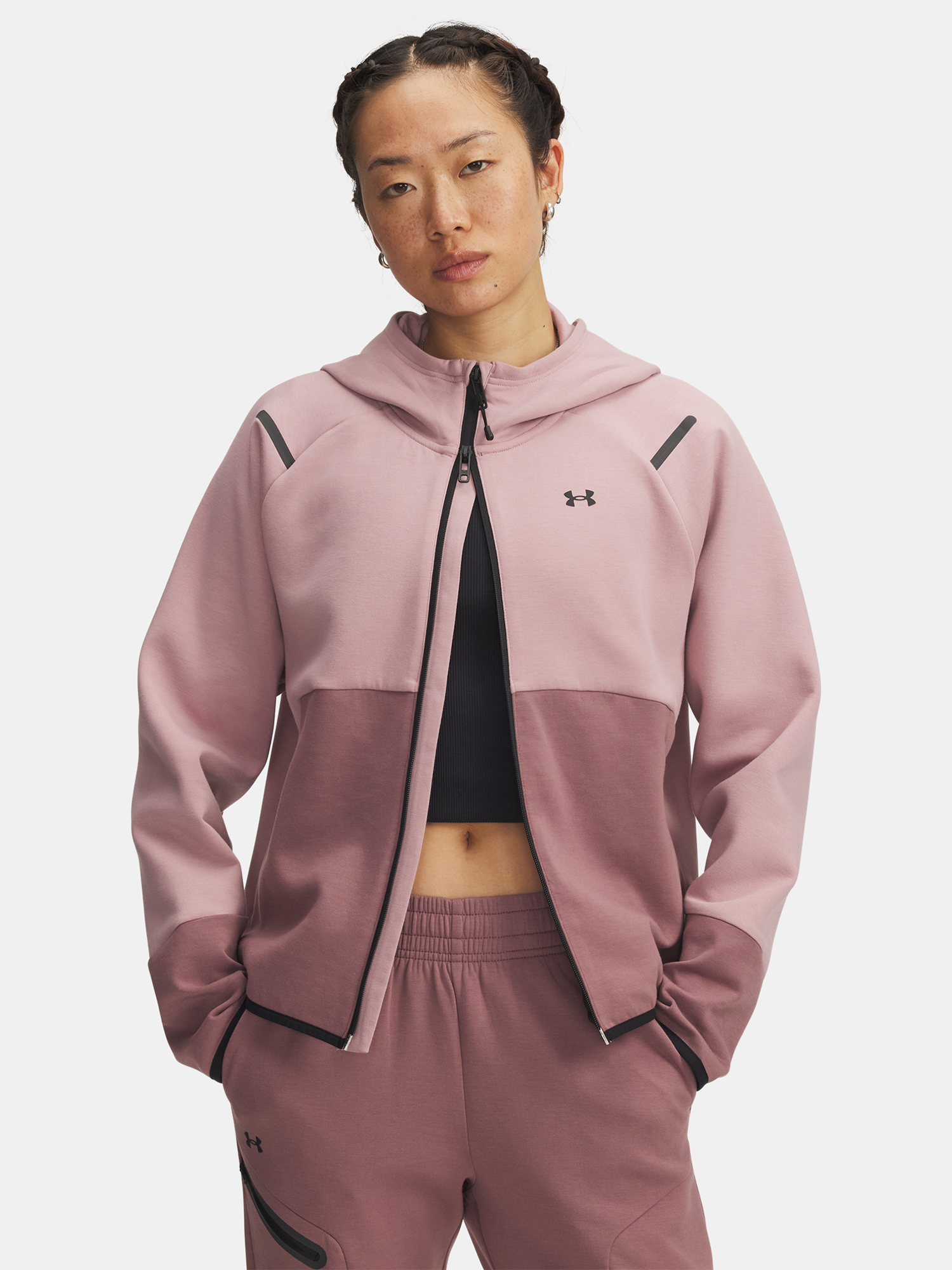 Women&#039;s sweatshirt Under Armour Unstoppable Fleece FZ-PNK - Women&#039;s