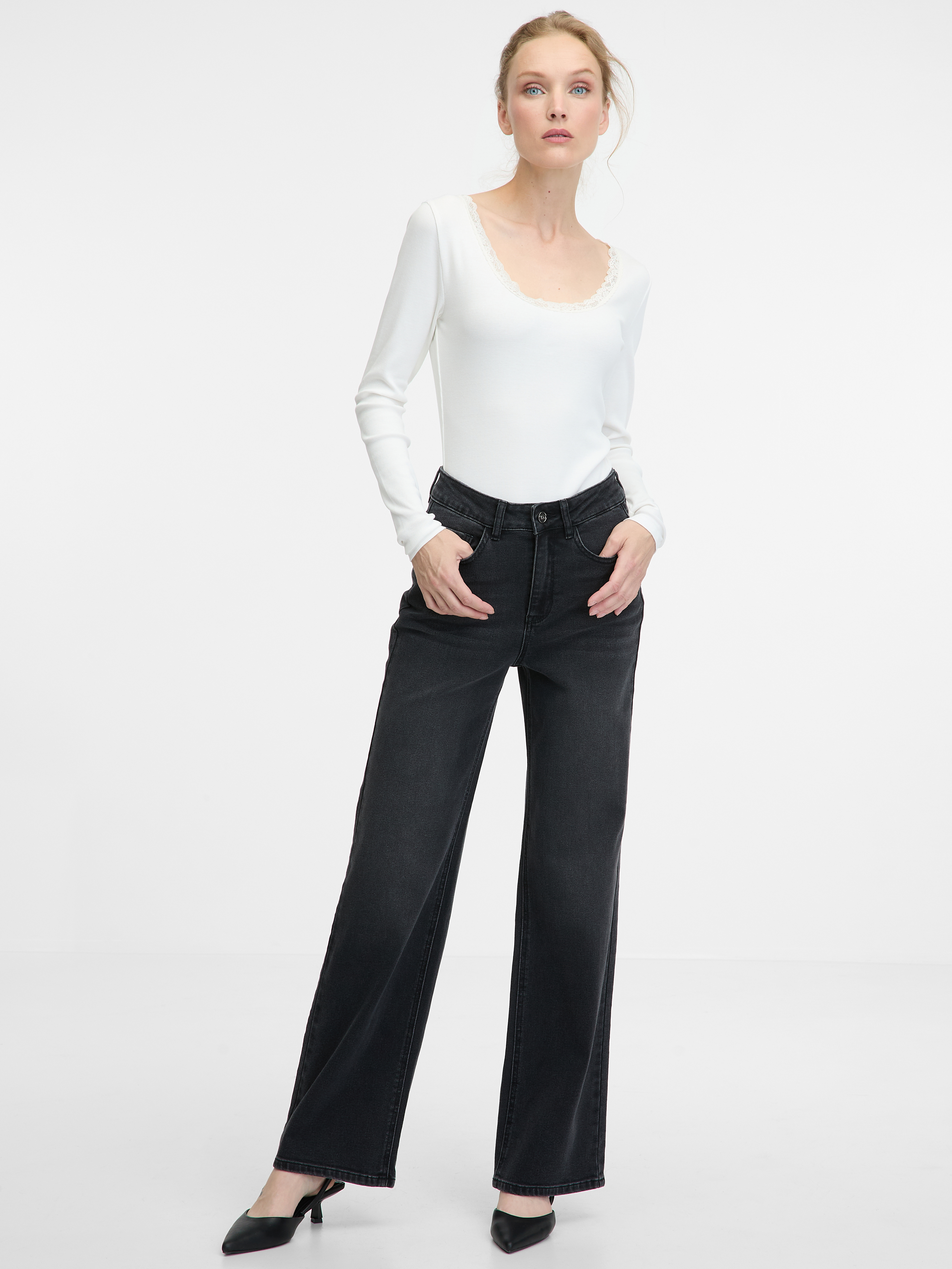 White women's long-sleeved T-shirt ORSAY - Women's