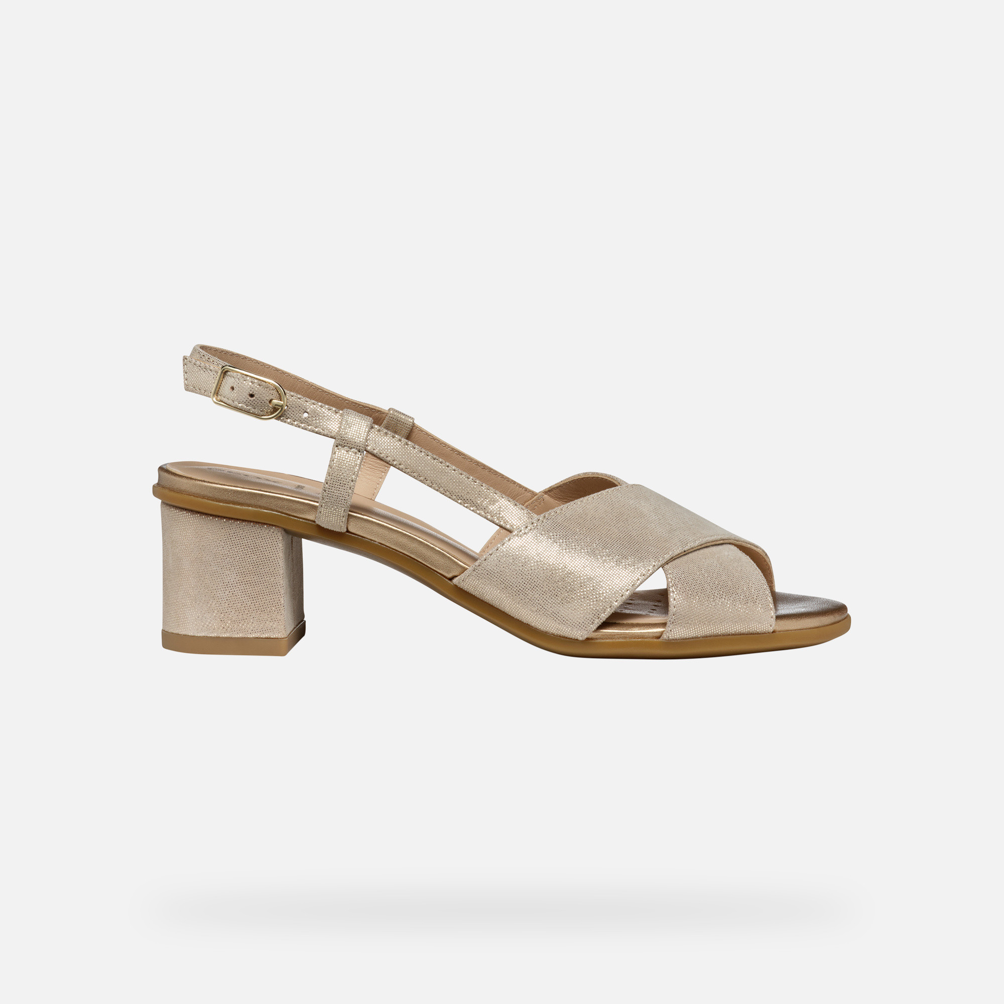 Gold women&#039;s sandals Geox Aurely 50 - Women&#039;s