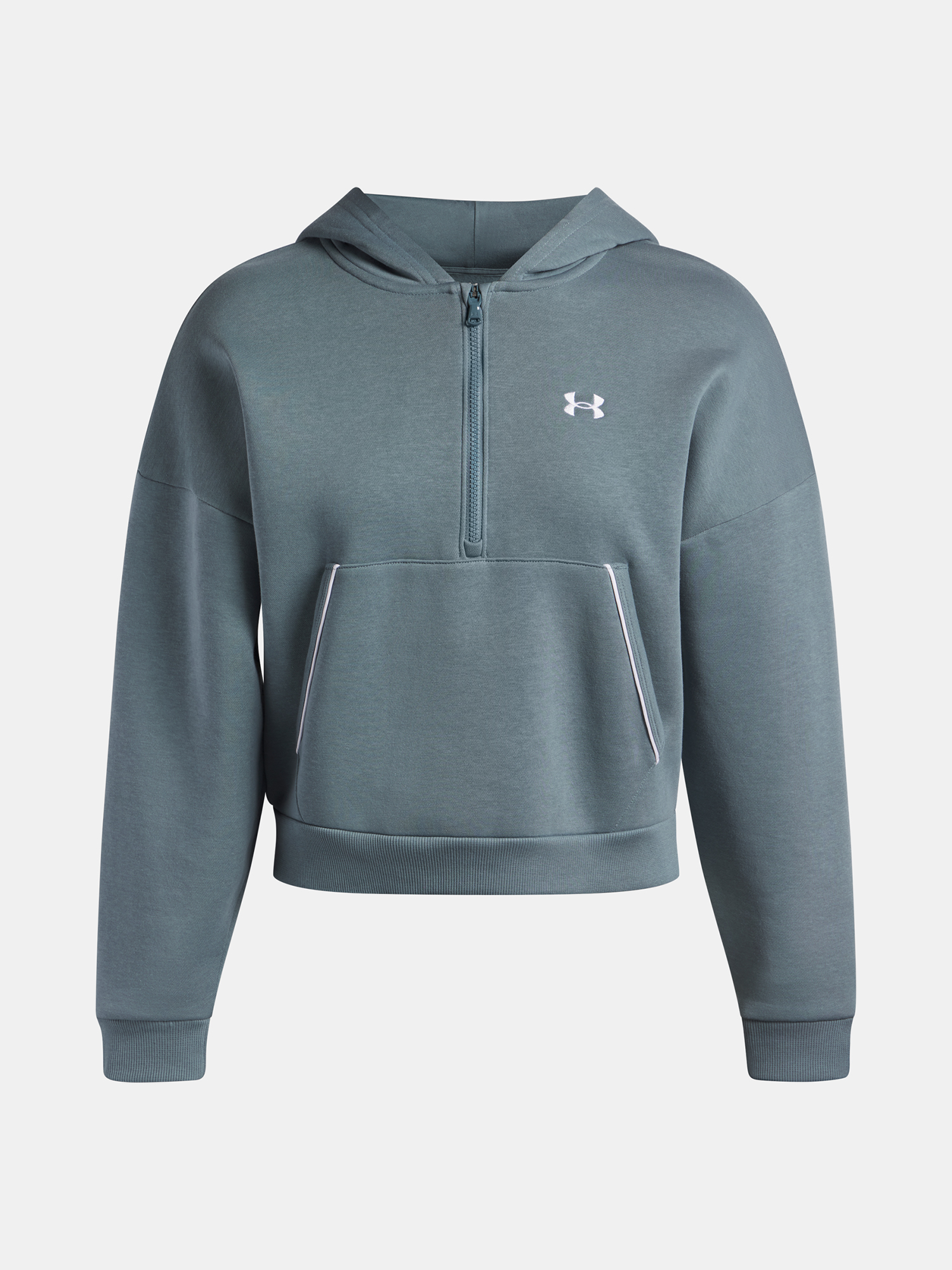 Under Armour Rival Flc Piped HZ Hoodie-BLU - Women's Sweatshirt