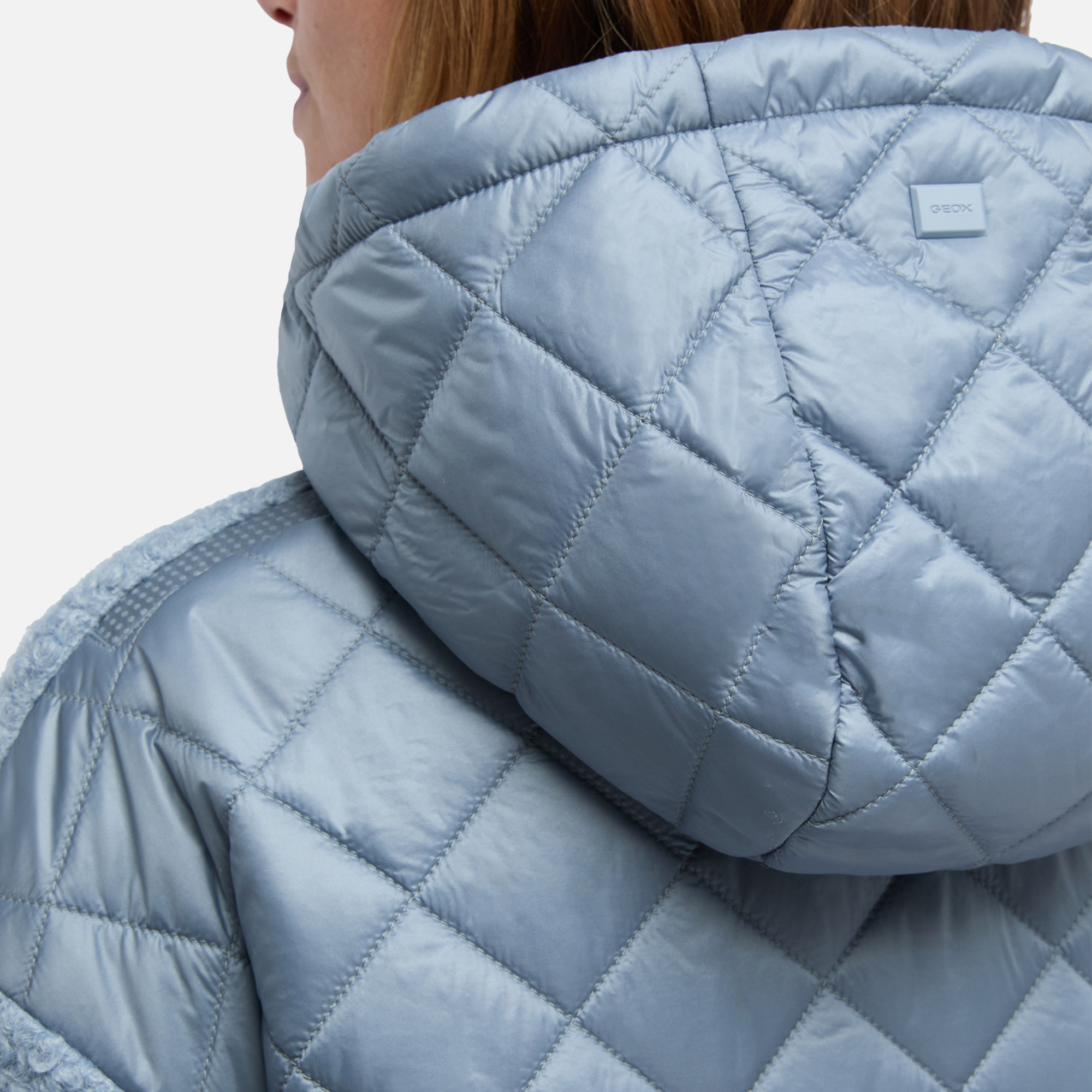 Palton albastru deschis pentru femei Geox Calithe
