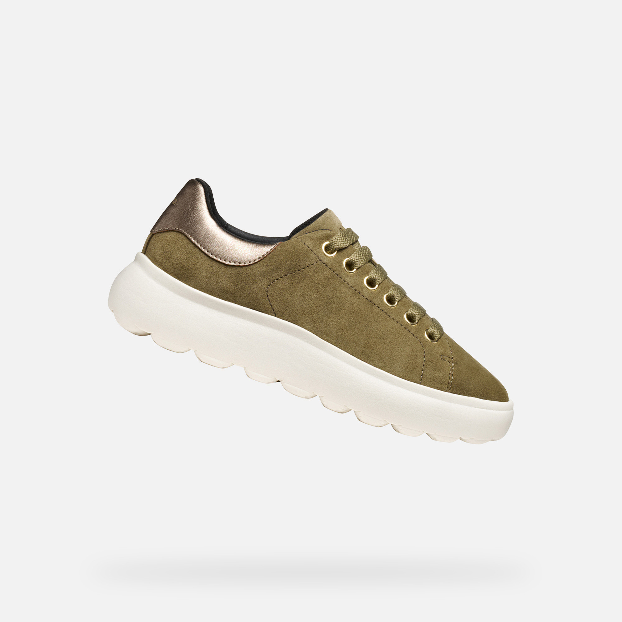 Khaki Womens Geox Spherica EC4.1 Sneakers - Womens
