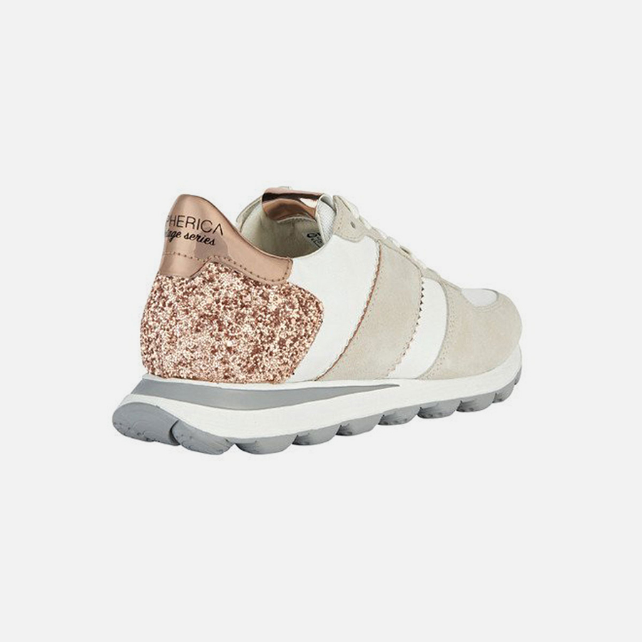 Beige women's sneakers Geox Spherica Vseries A - Women's