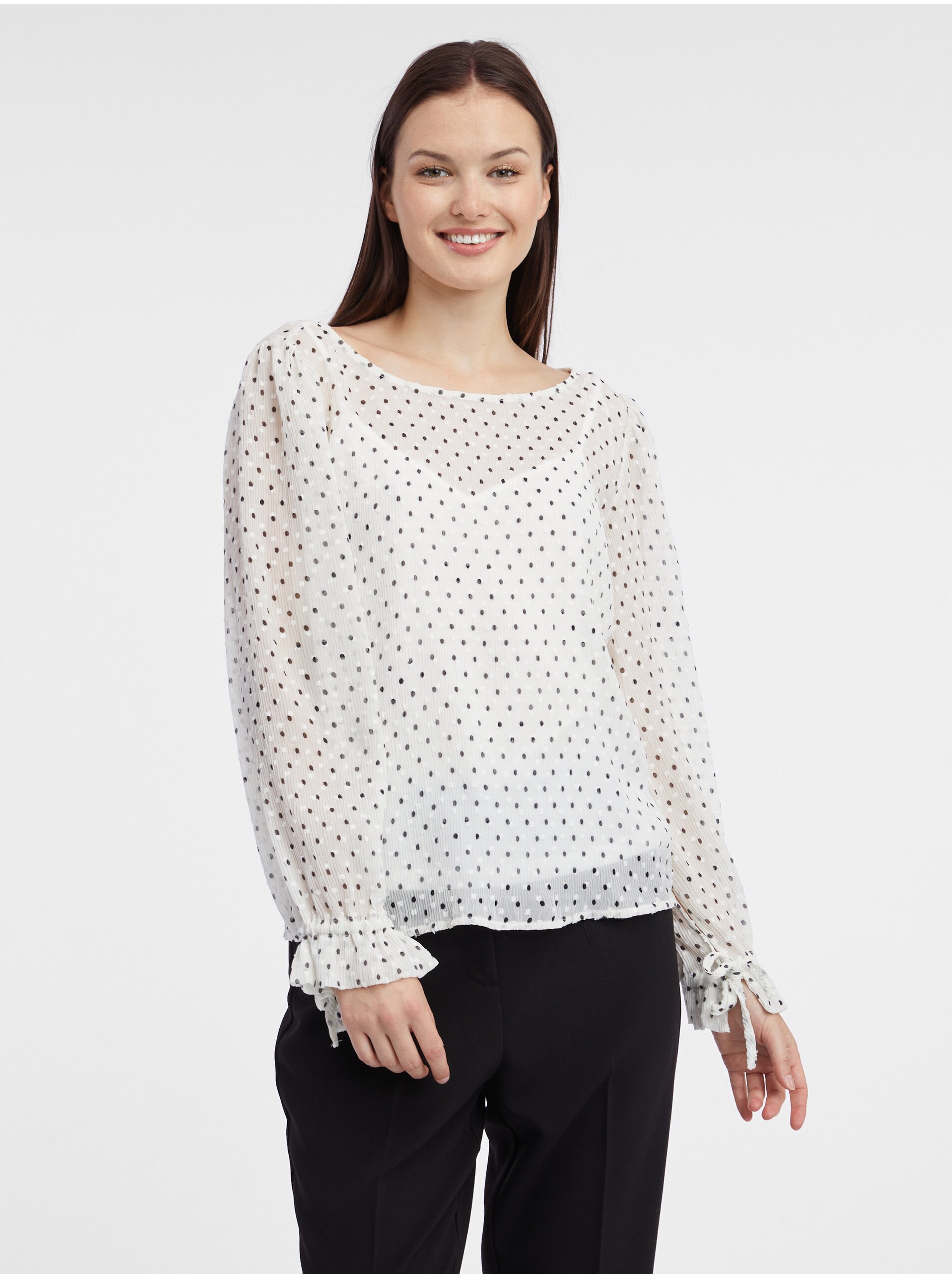 Orsay White Lady's Polka Dot Blouse - Women