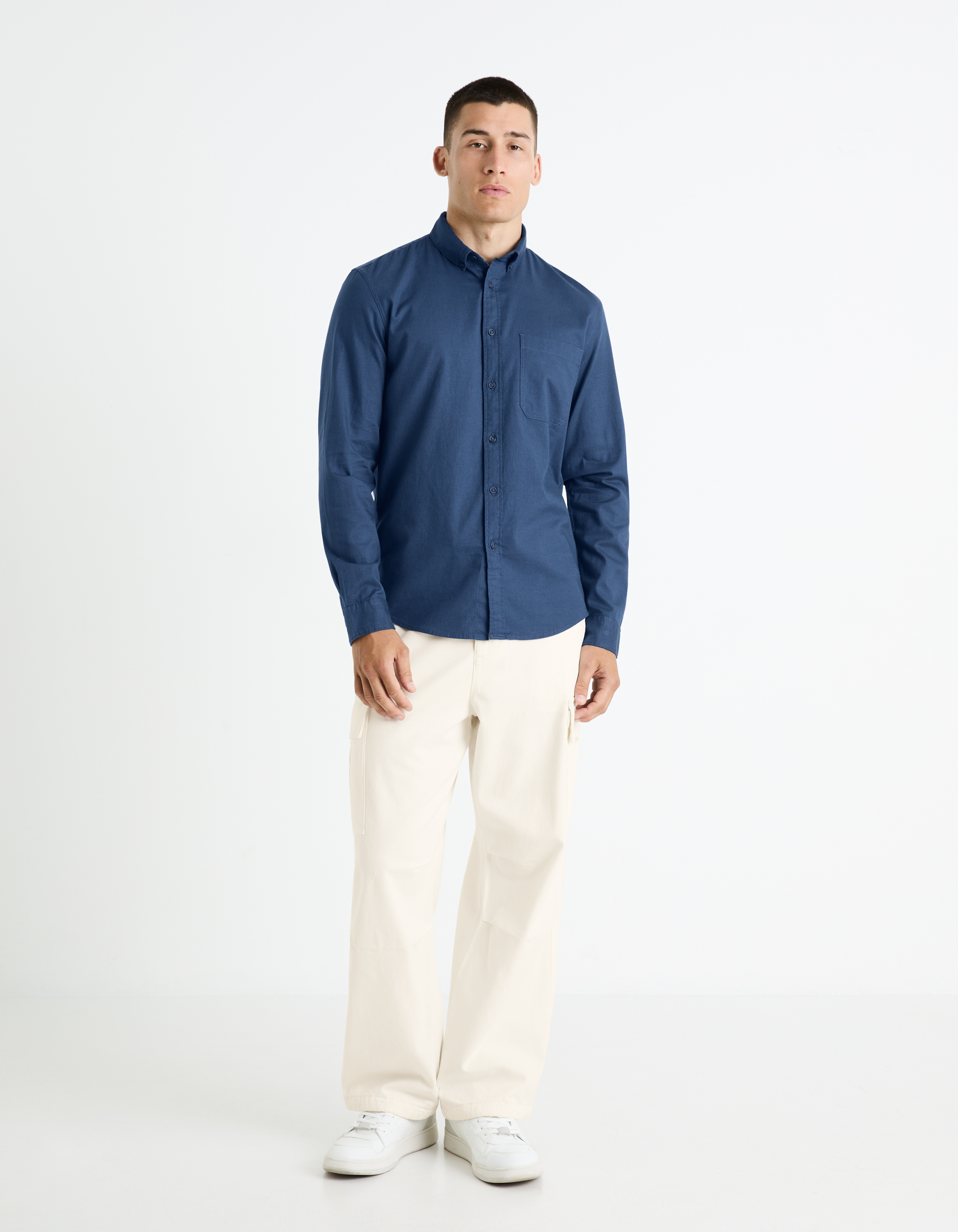 Camasi casual pentru barbati Celio - albastru inchis
