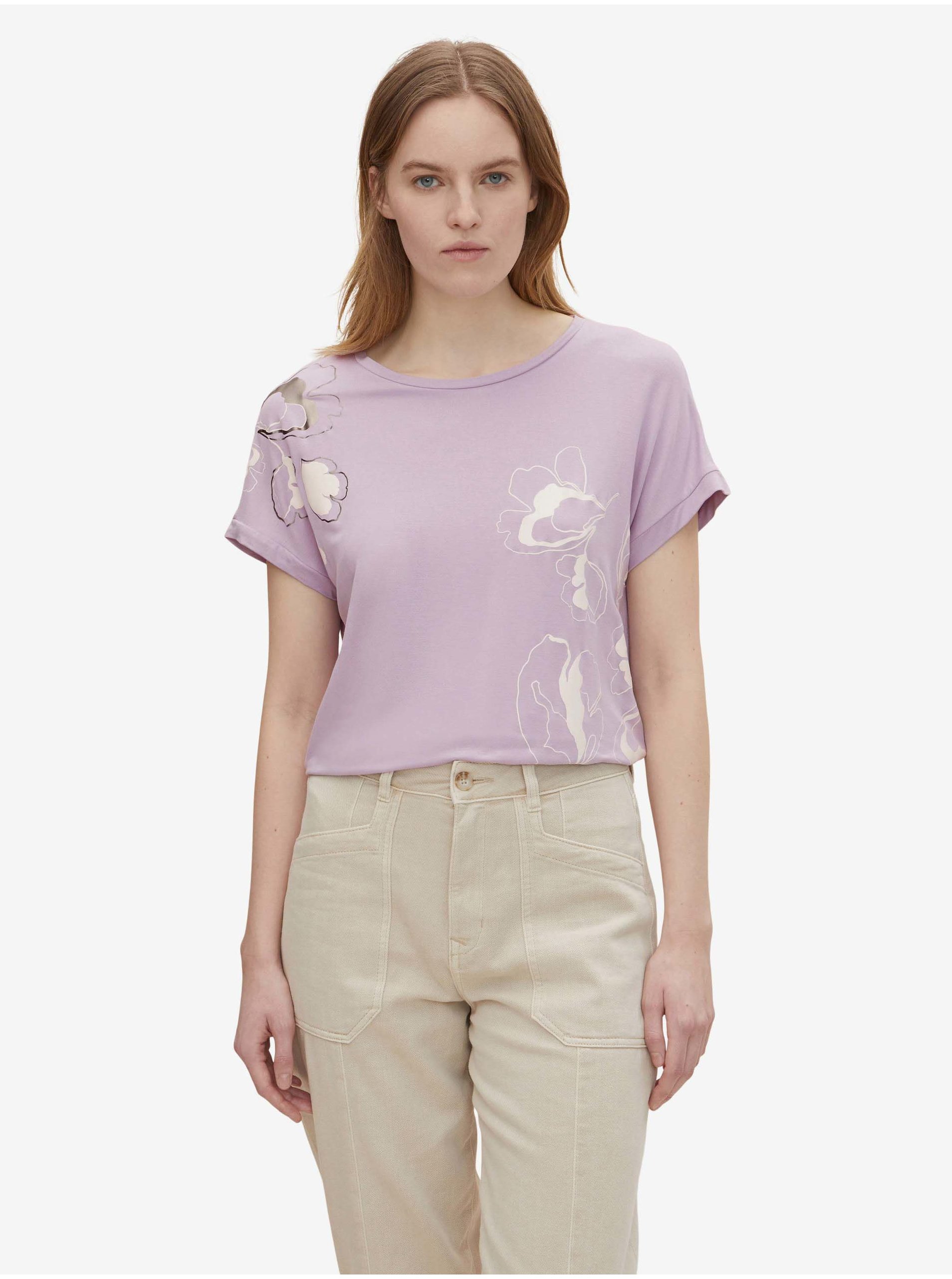 Light purple Women's T-shirt with print Tom Tailor - Women
