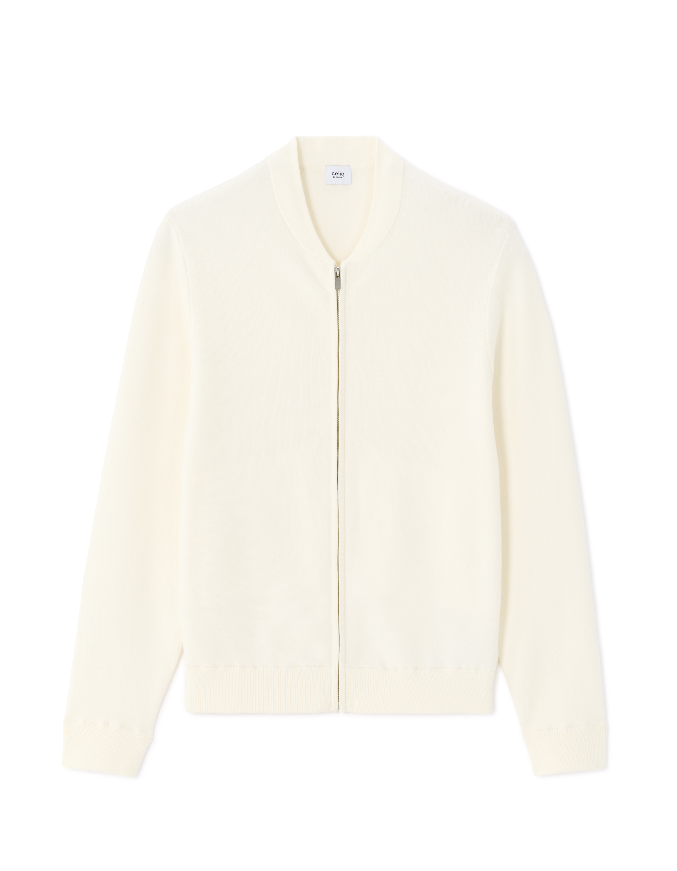 Bílý pánský svetr na zip