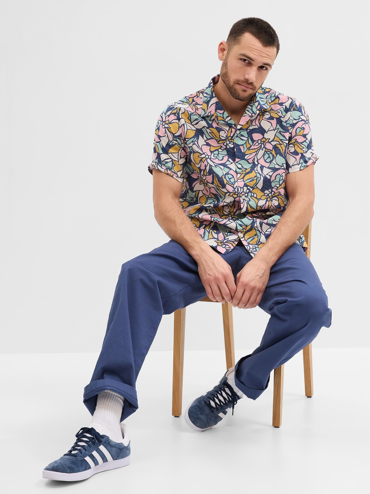Camasi casual pentru barbati GAP - albastru inchis, roz, mustar, albastru deschis, alb