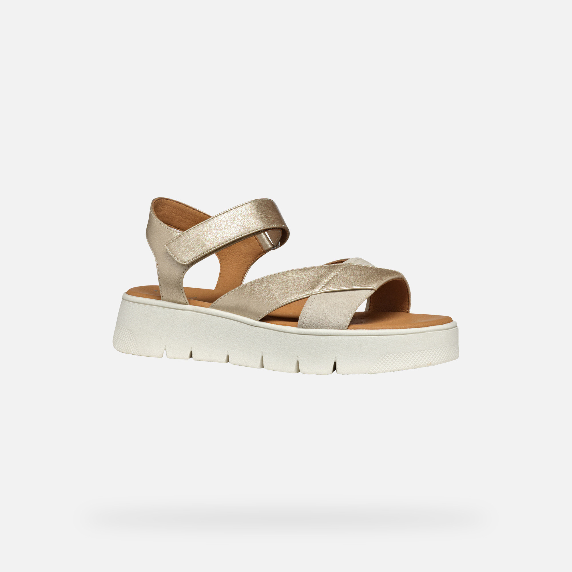 Gold women's sandals Geox Dandra 40 - Women's