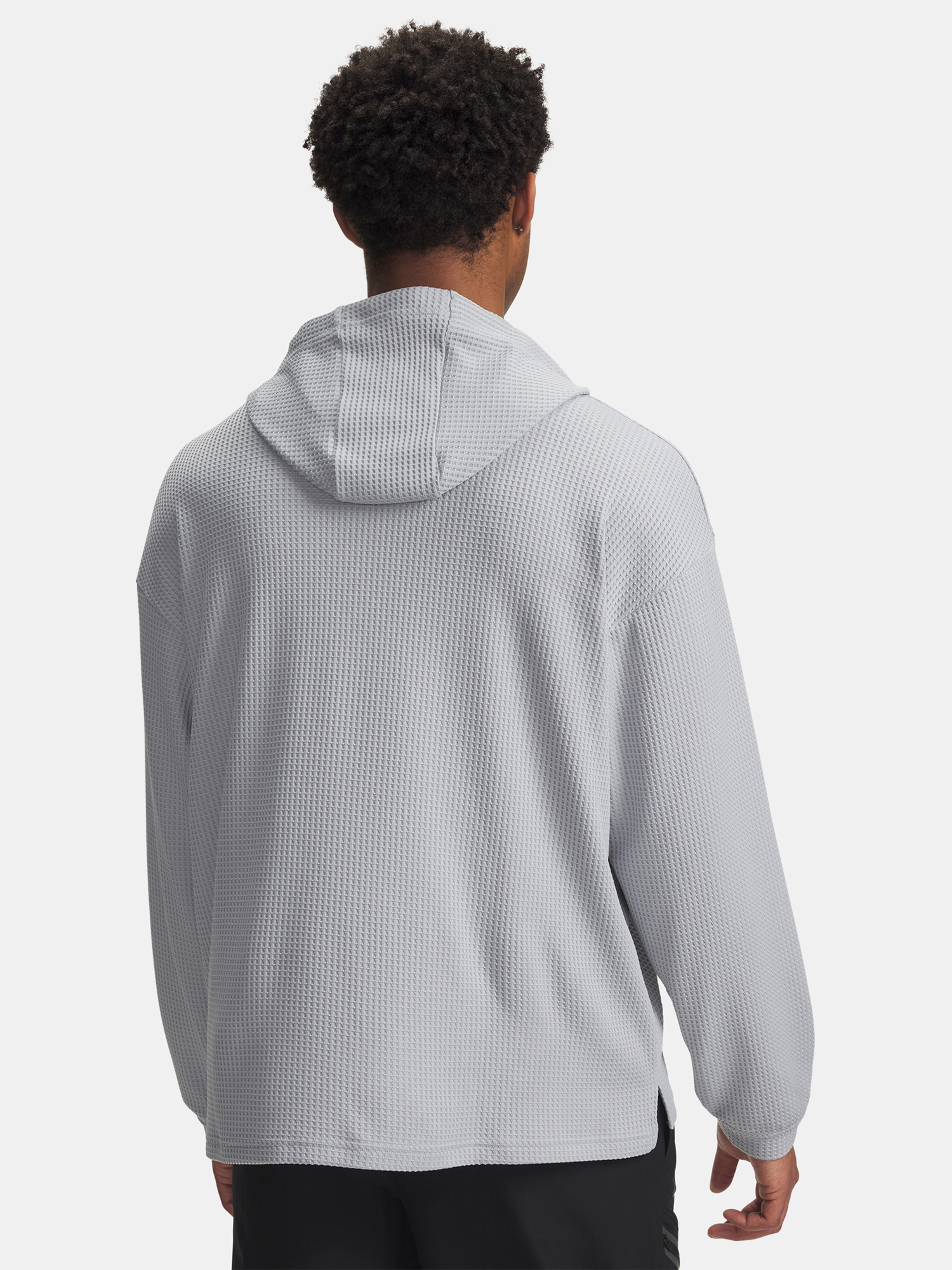 Men's Under Armour UA Rival Waffle Hoodie-GRY - Men's