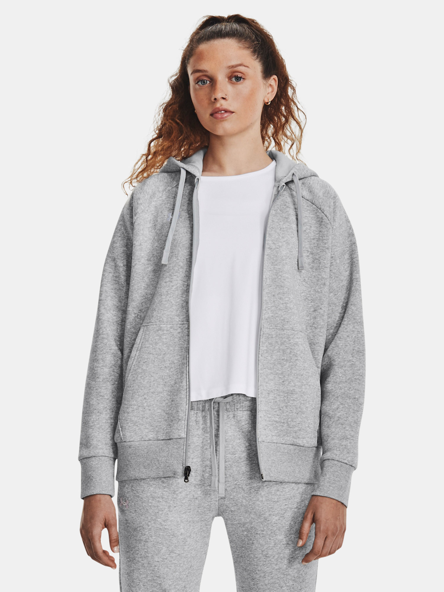 Svetlosivá dámska mikina s kapucňou Under Armour Rival