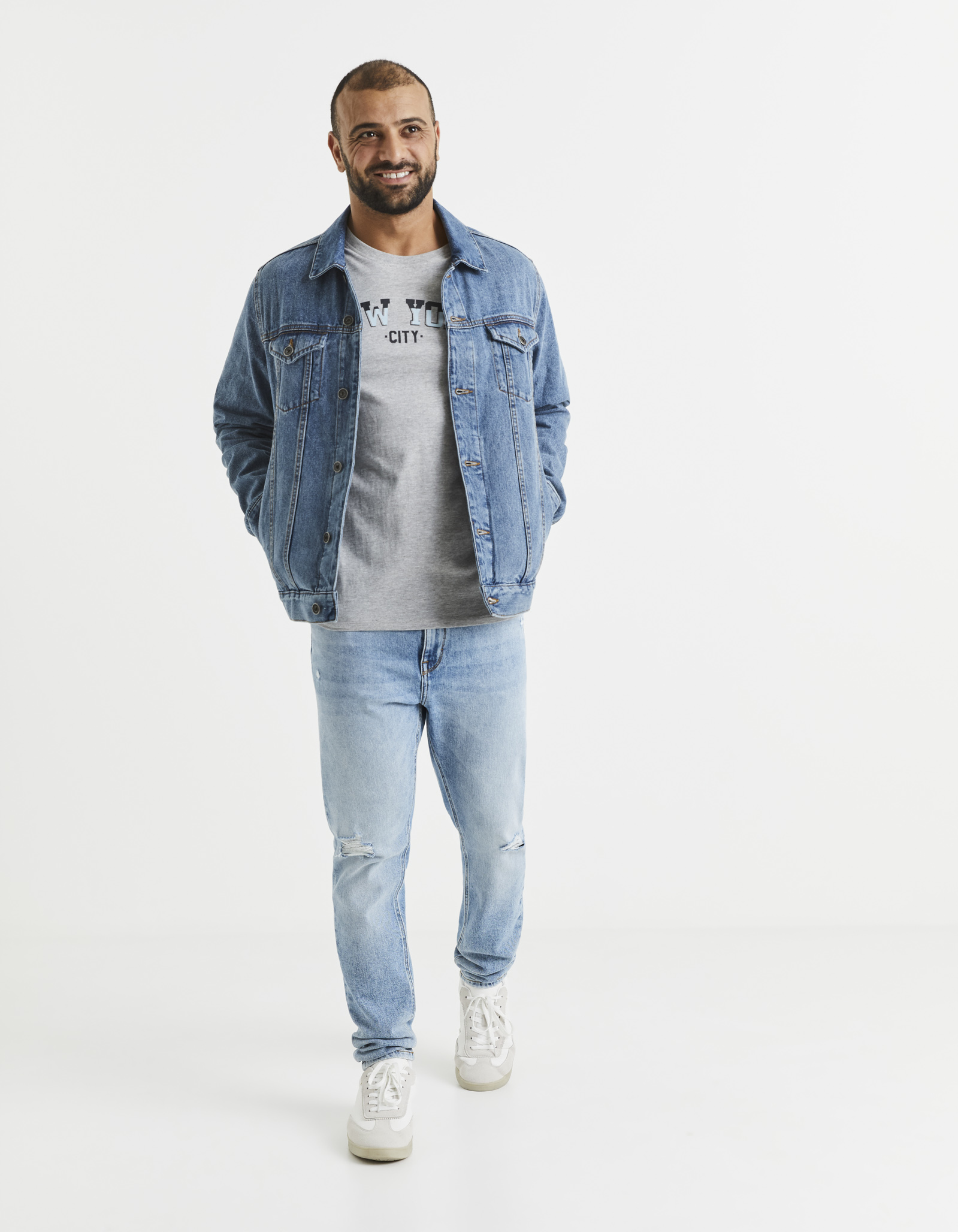 Slim fit pentru barbati Celio - albastru deschis